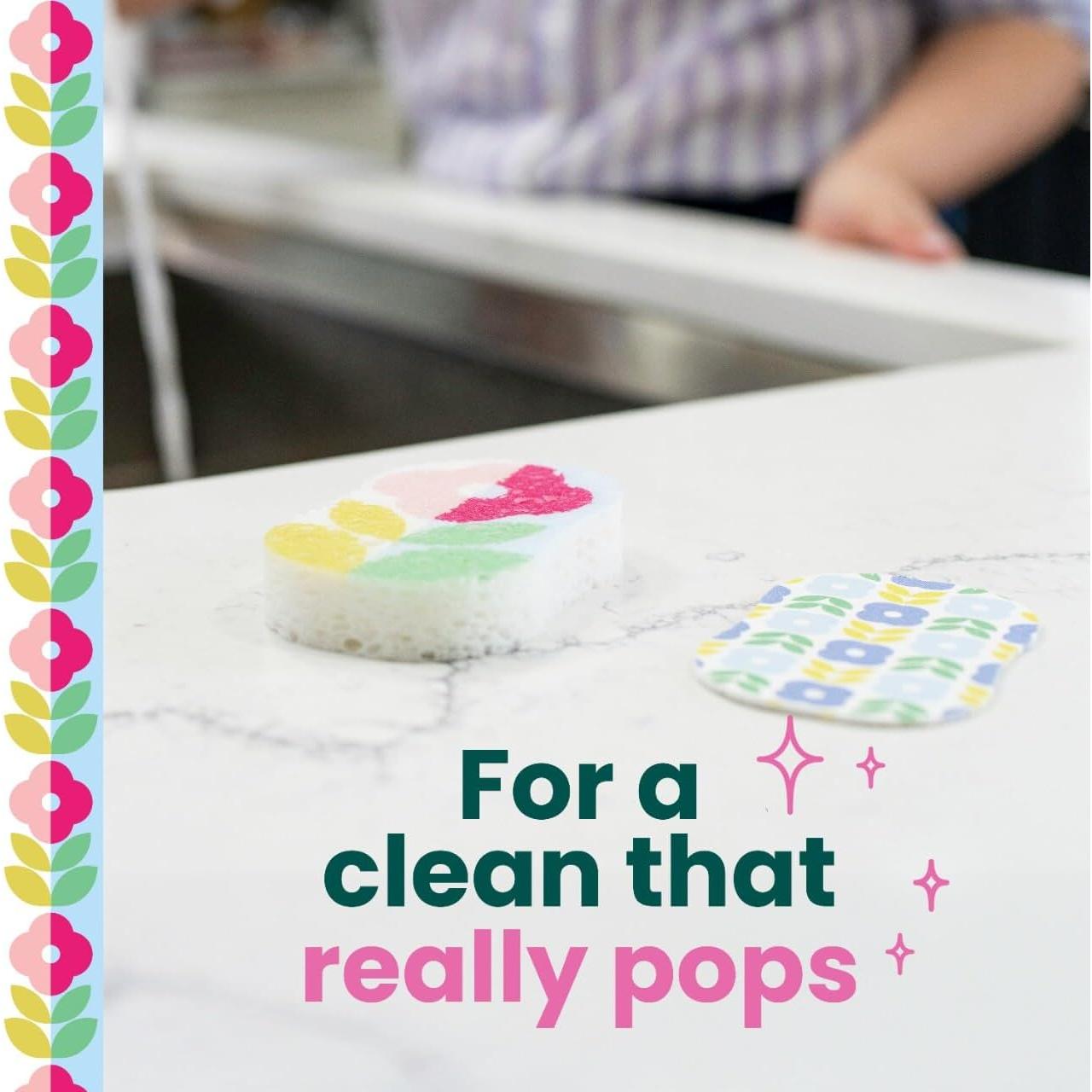 Esponjas de Cocina Scotch-Brite Brite Blooms Pop Up - 3 Unidades