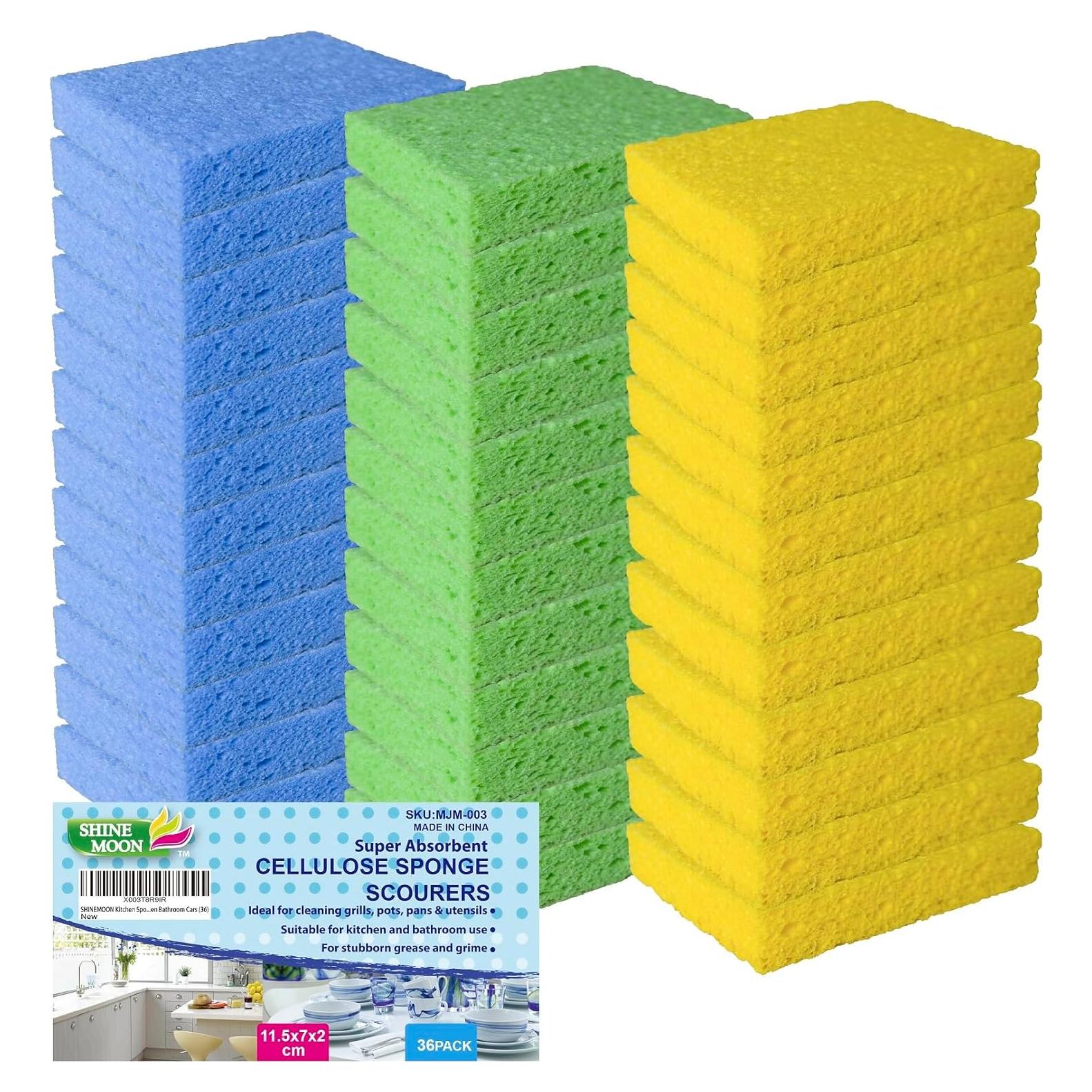 36 Esponjas de Celulosa Comprimida SHINEMOON Ecológicas 11.5x7x2cm