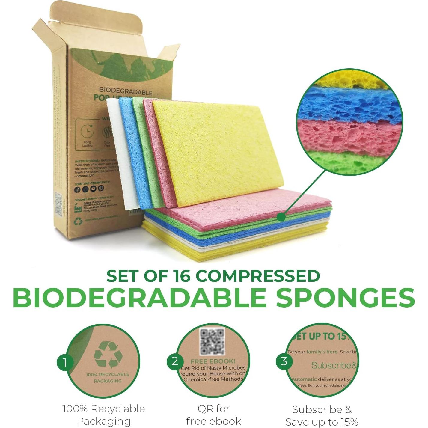 Esponjas de Cocina Biodegradables AIRNEX - Paquete de 16