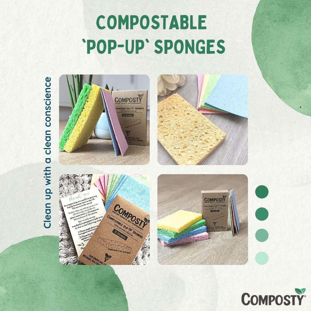 Esponjas Ecológicas Composty® Premium - 12 Unidades - Compostables
