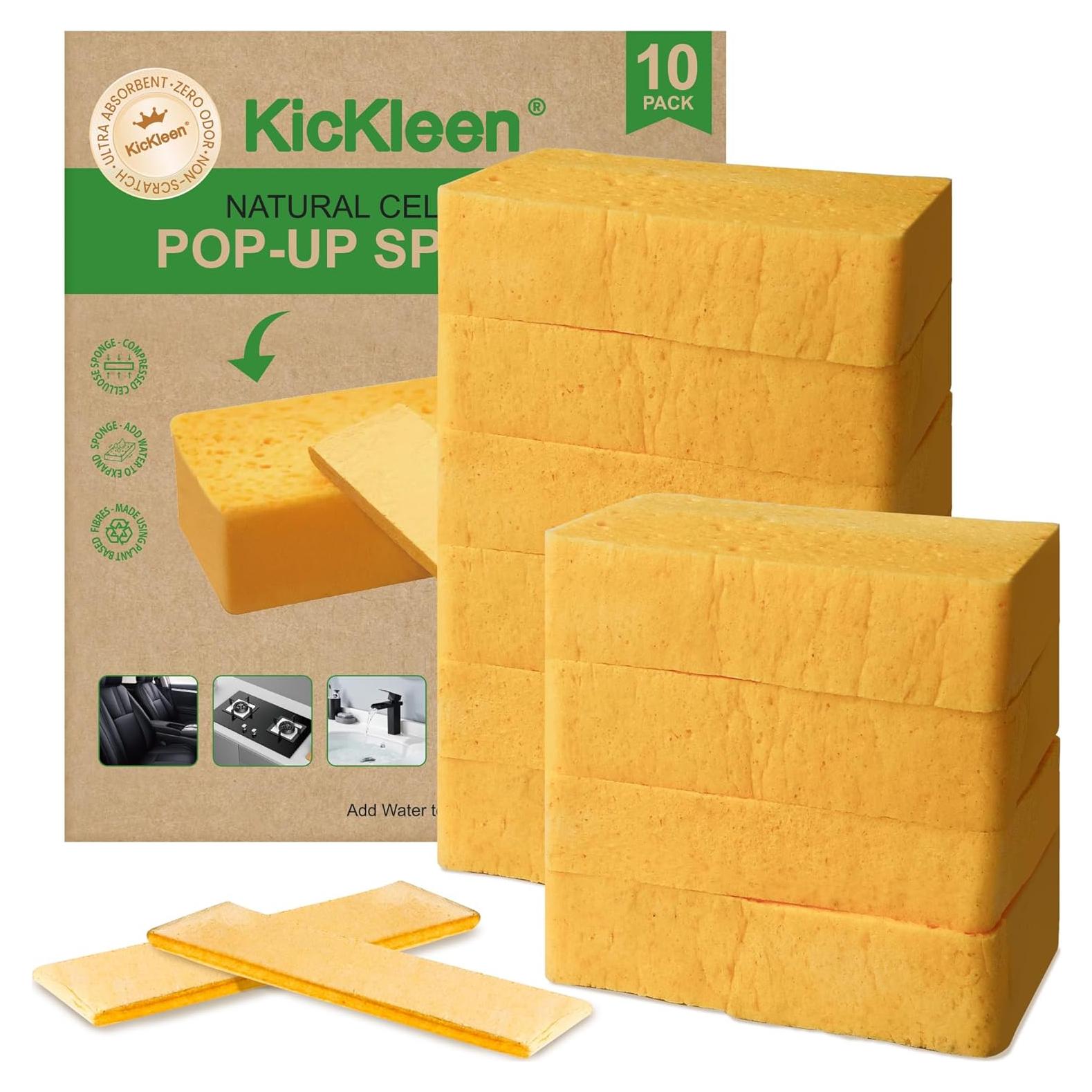 Esponjas Compostables Kickleen Pop-Up 10 Unidades 12.7x8.9cm