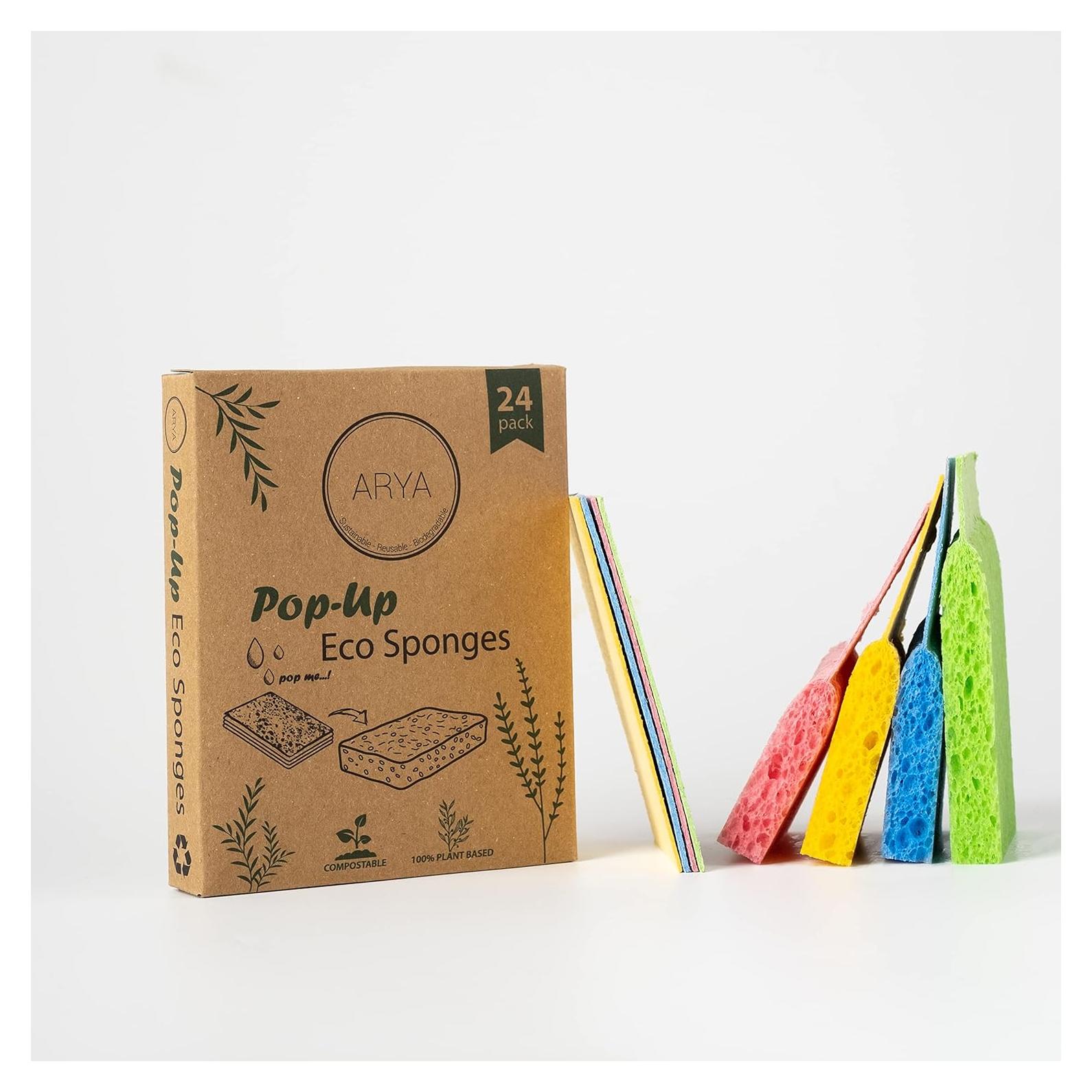 Esponjas Ecológicas ARYA 24 Pack Celulosa Natural Biodegradables