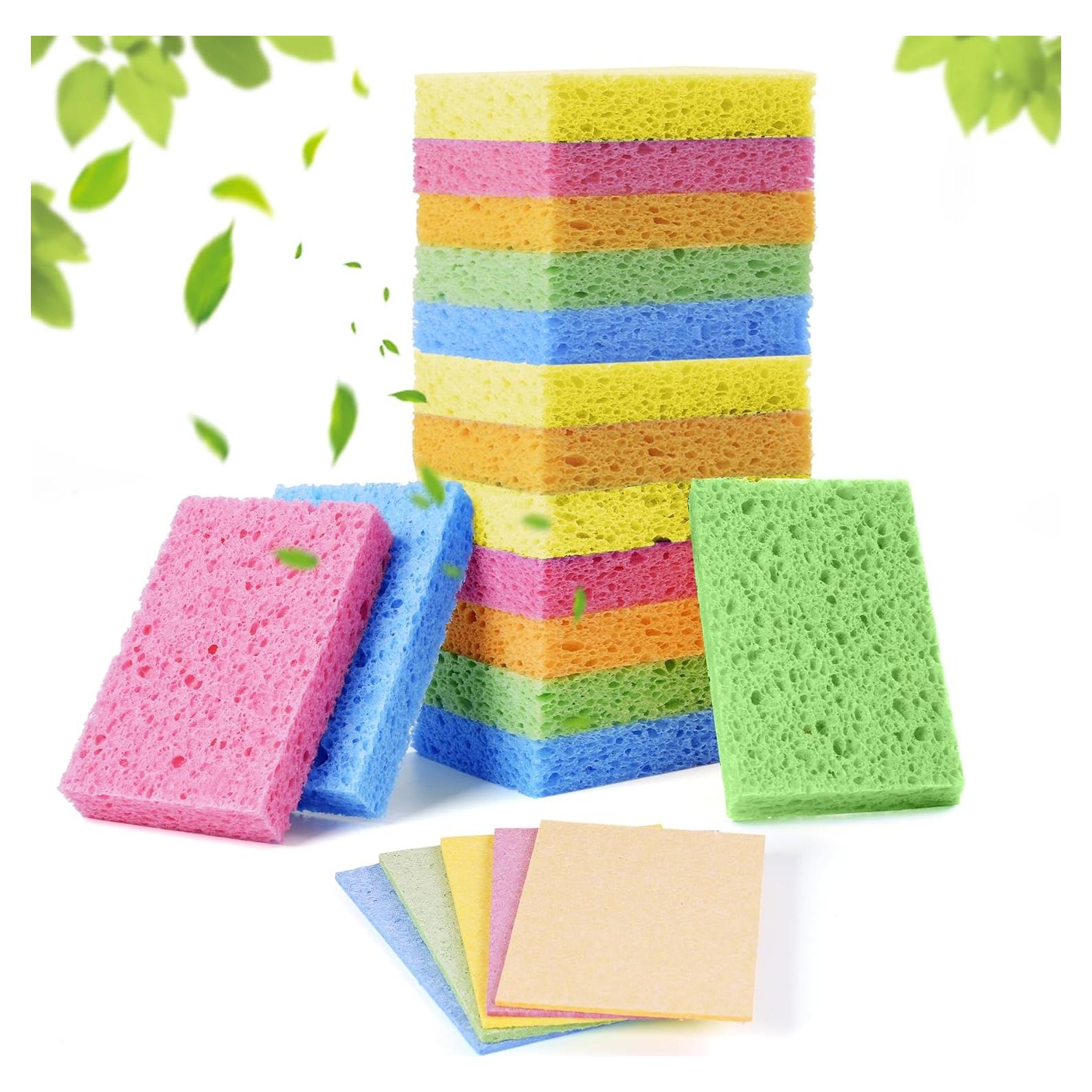 15 Esponjas de Celulosa TaShow Ecológicas para Cocina 10x6.3cm