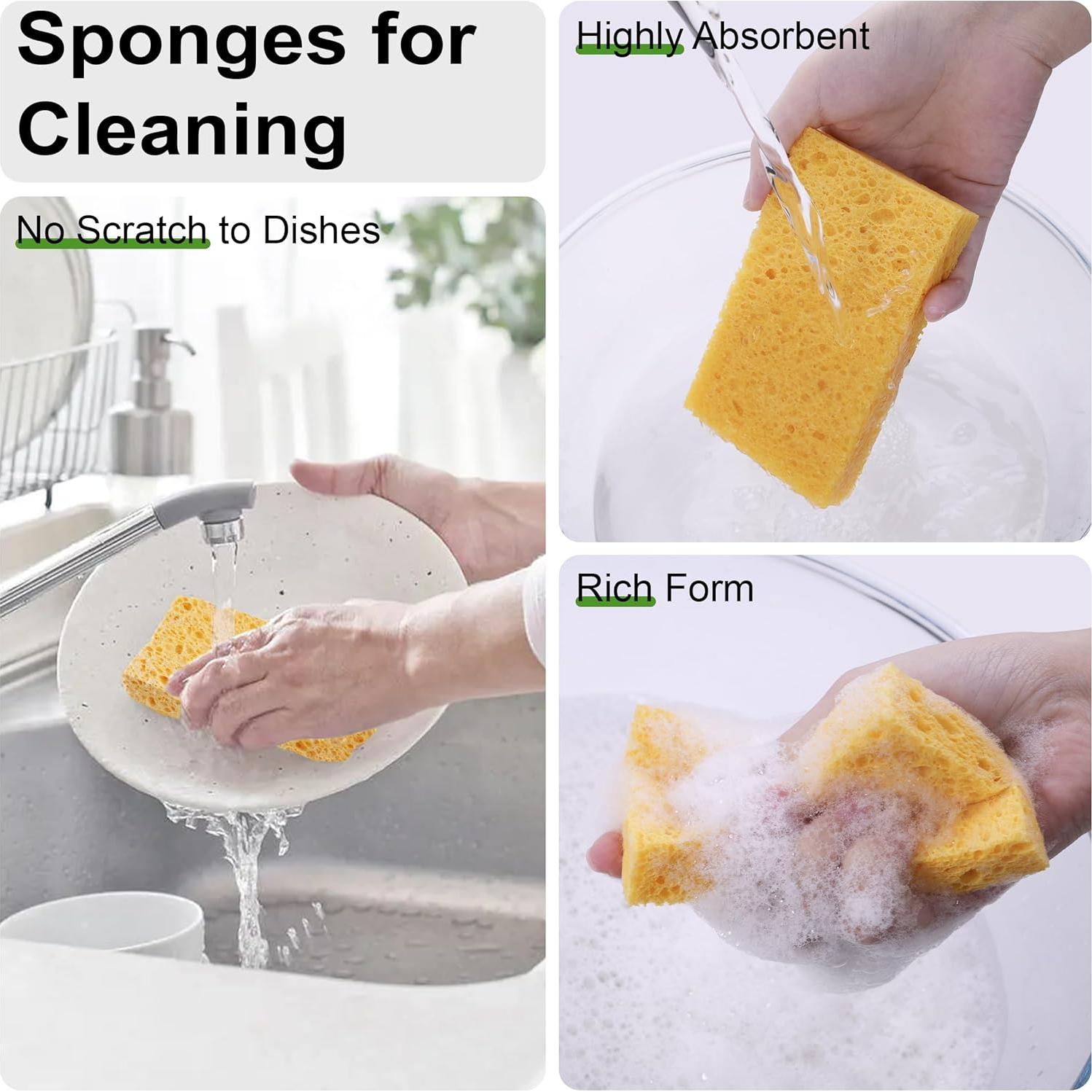 15 Esponjas de Celulosa TaShow Ecológicas para Cocina 10x6.3cm