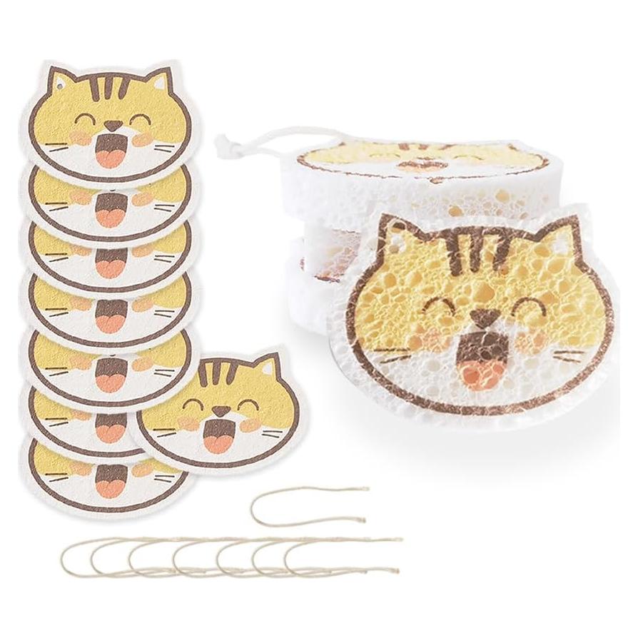 Esponjas de Celulosa Comprimidas Vilphel - Paquete de 8 Gato