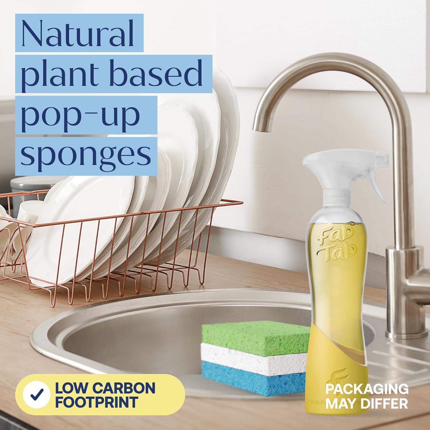 Esponjas Pop-Up Fab Tab - 12 Esponjas de Celulosa Absorbentes