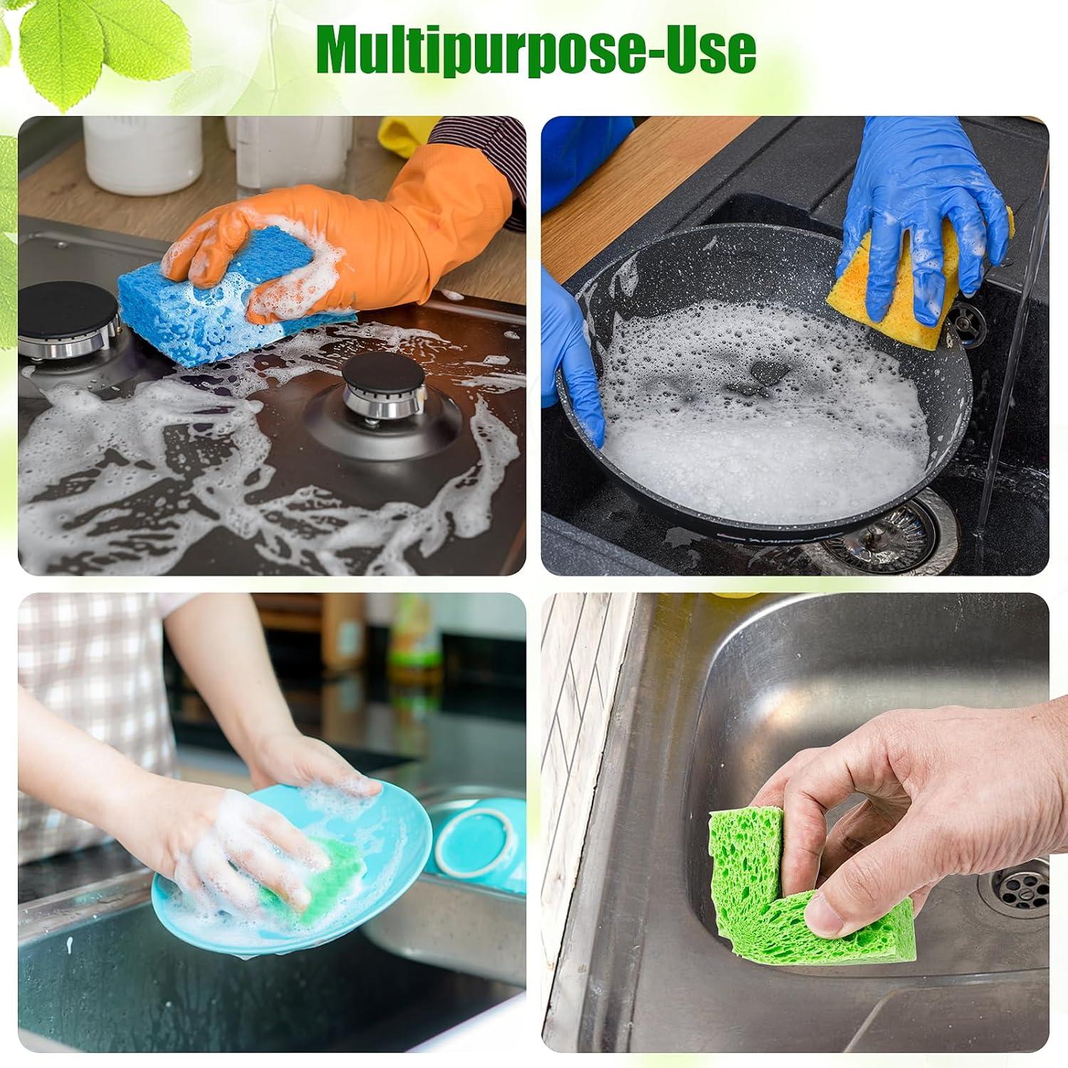 12 Esponjas de Cocina VUKOKU Reutilizables Ecológicas Multiusos