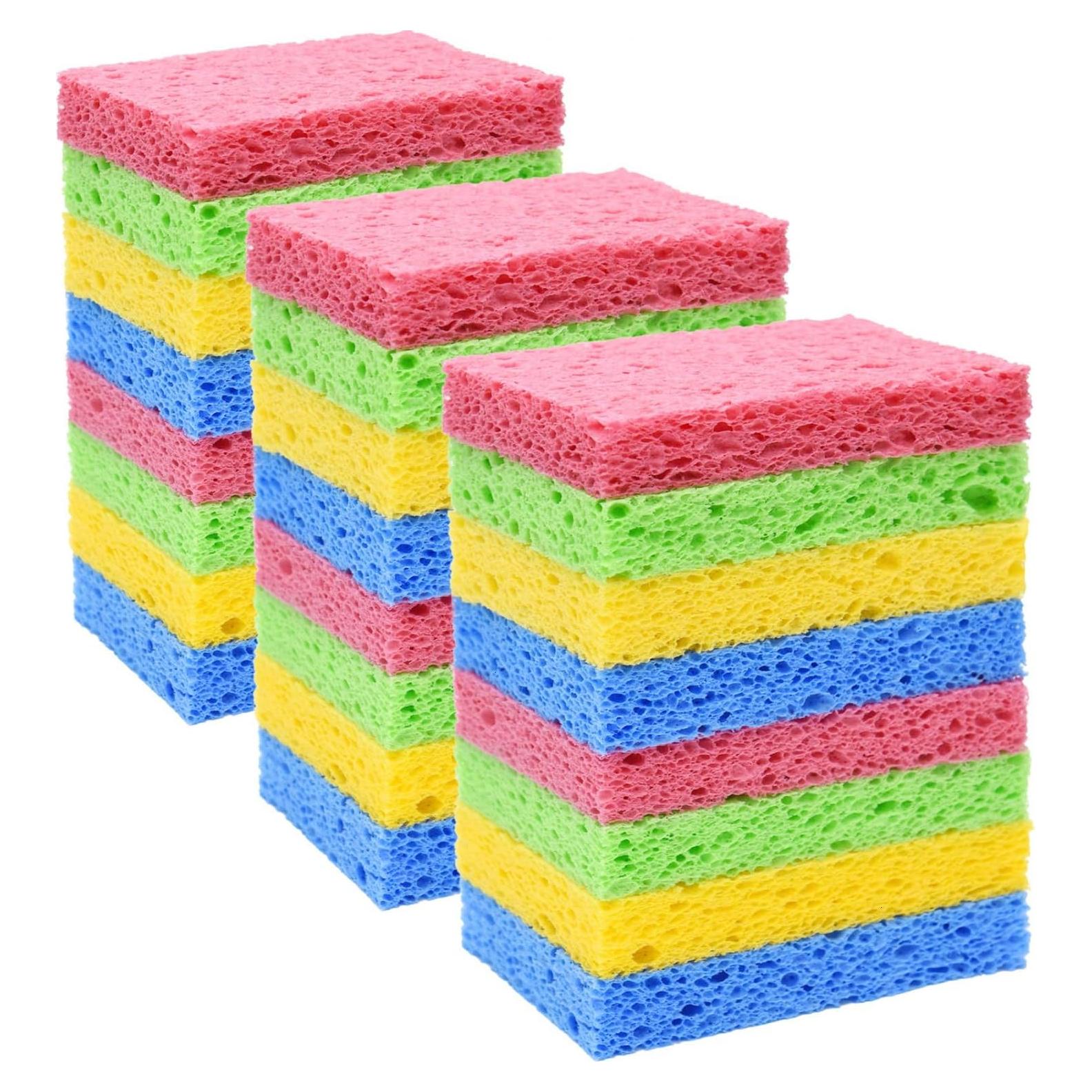 Esponjas de Cocina YoleShy 24 Piezas Celulosa Natural Reutilizables