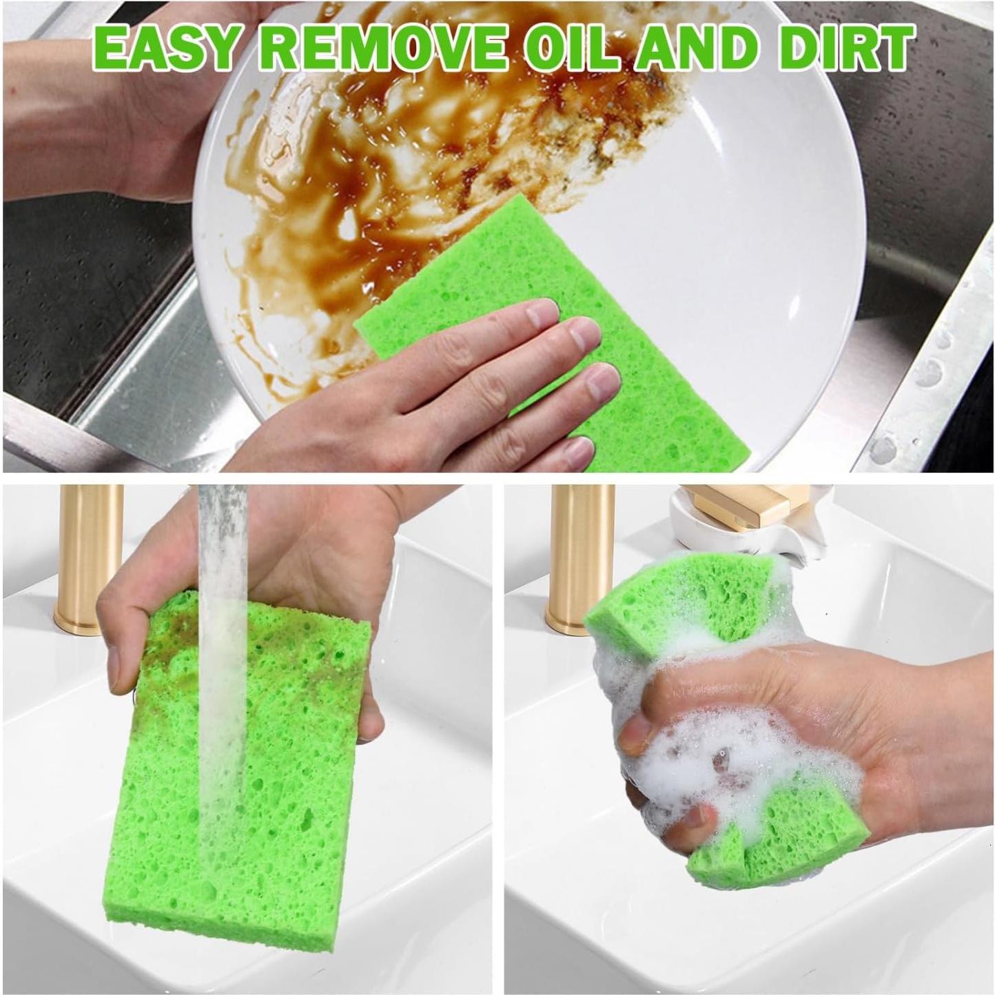 Esponjas de Cocina YoleShy 24 Piezas Celulosa Natural Reutilizables