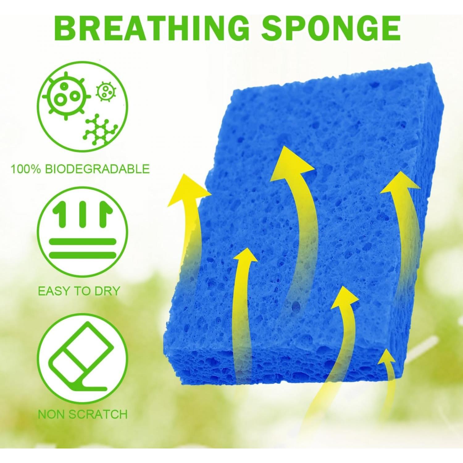 Esponjas de Cocina YoleShy 24 Piezas Celulosa Natural Reutilizables