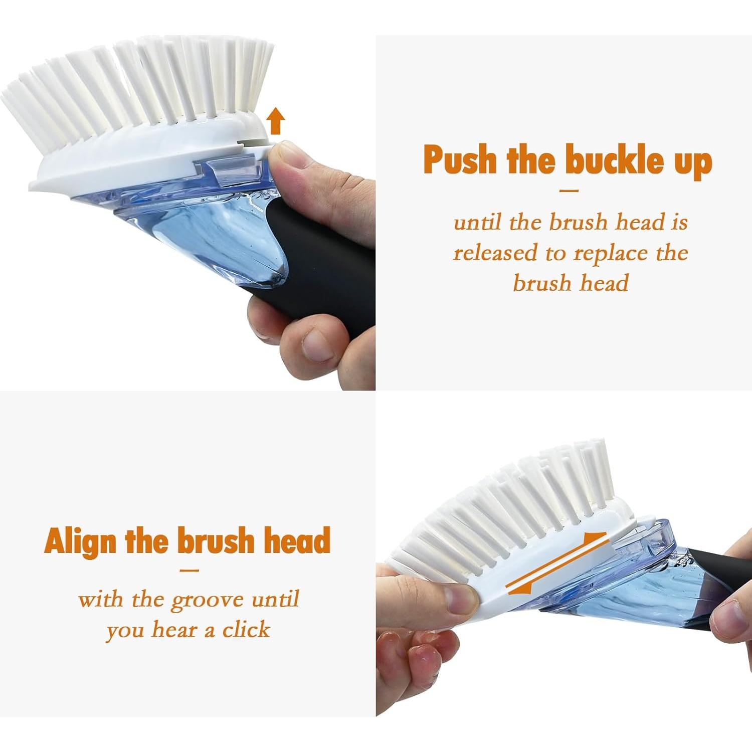 Juego de Cepillos de Platos RIMAY con Dispensador y Recambios