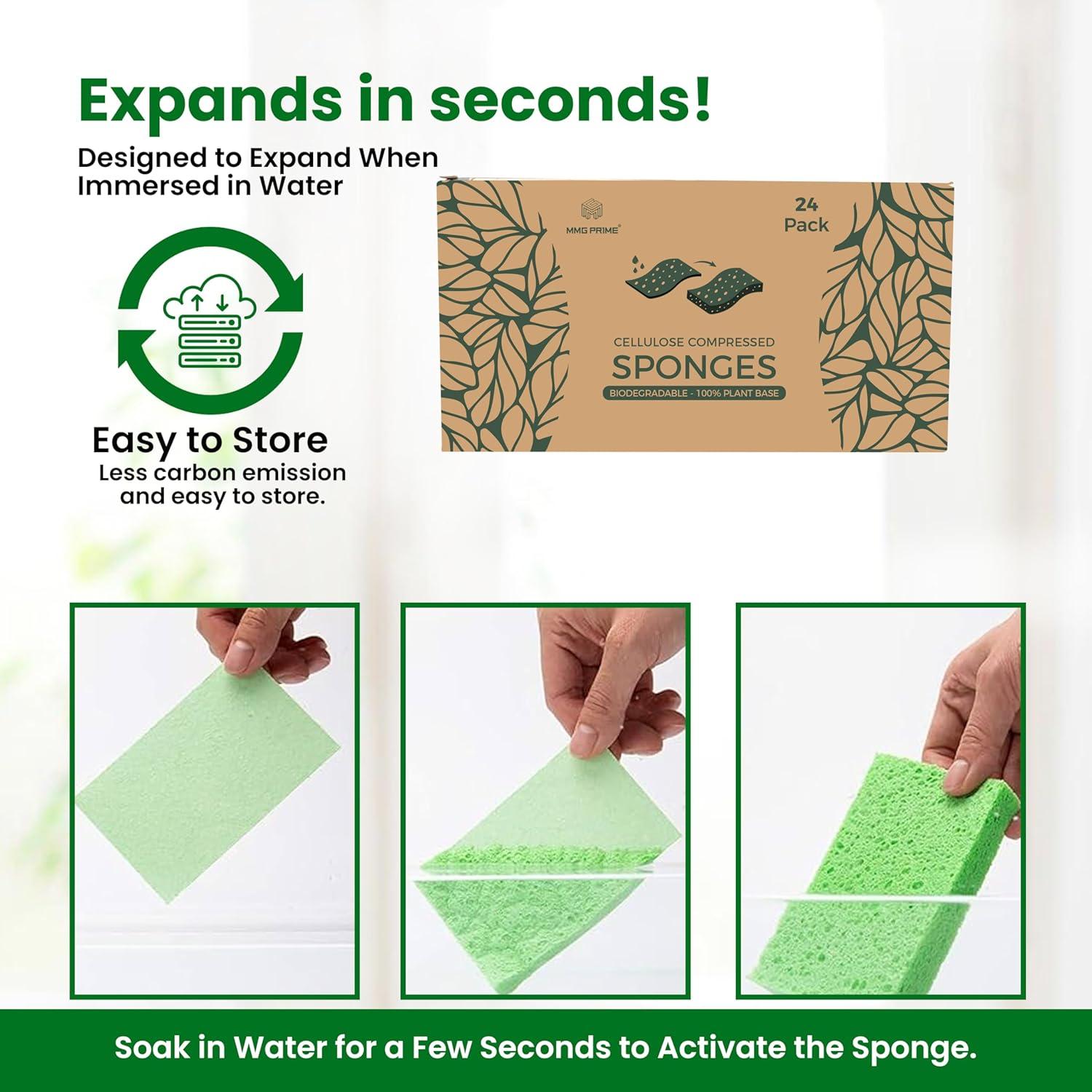 Esponjas de Cocina MMG Prime - 24 Esponjas Naturales Biodegradables