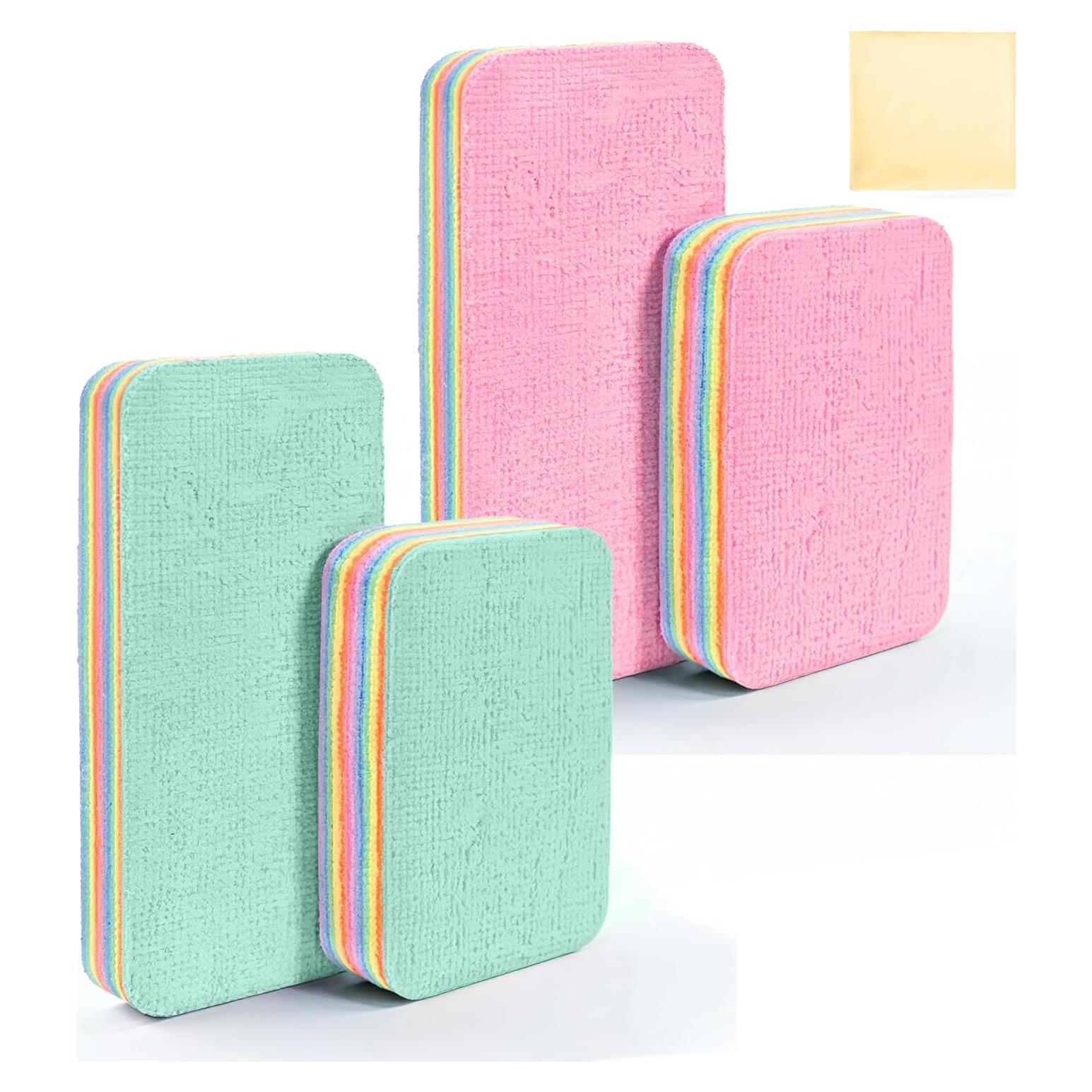 Juego de 4 Esponjas de Microfibra Leavaq 12 Capas Ultra Absorbentes