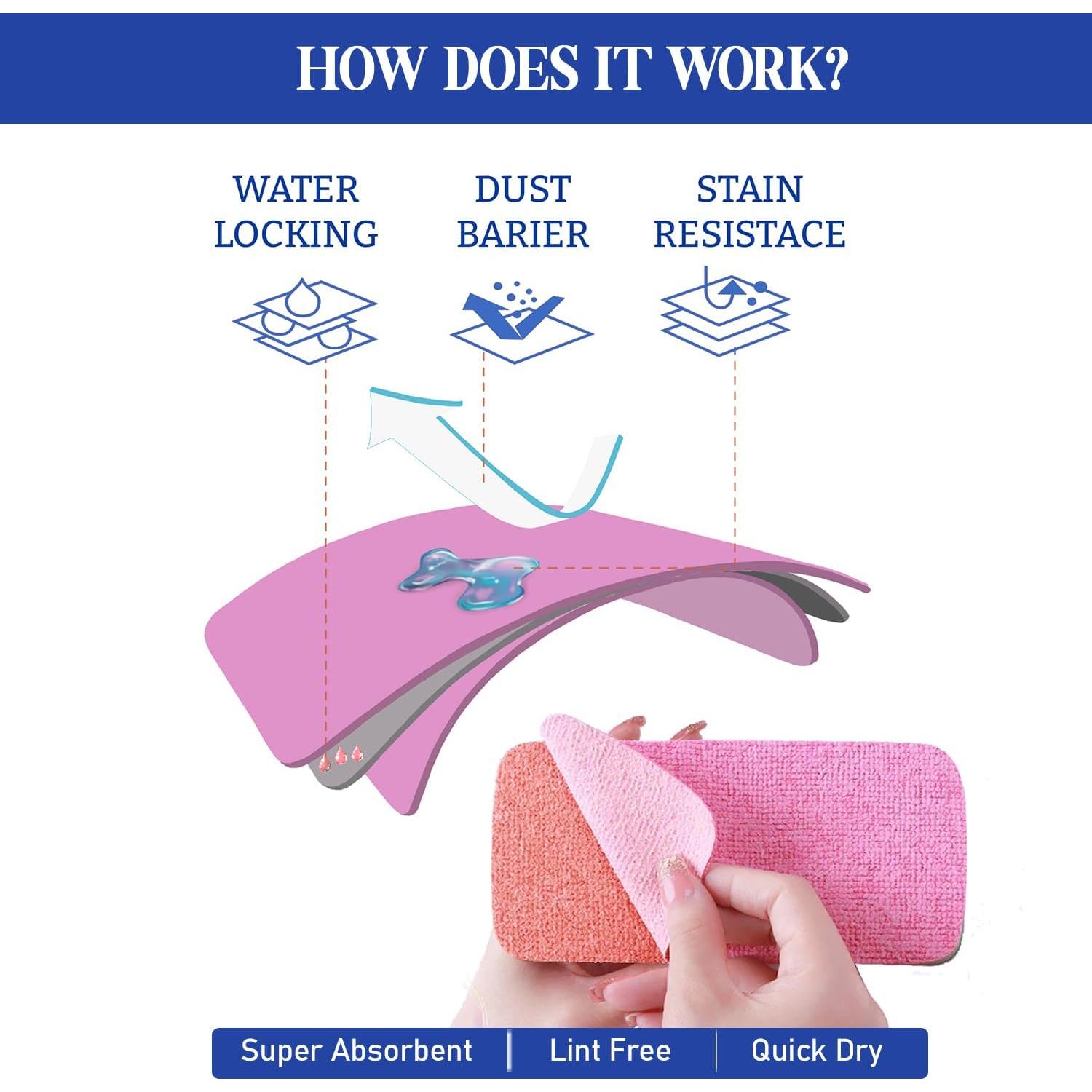 Juego de 4 Esponjas de Microfibra Leavaq 12 Capas Ultra Absorbentes