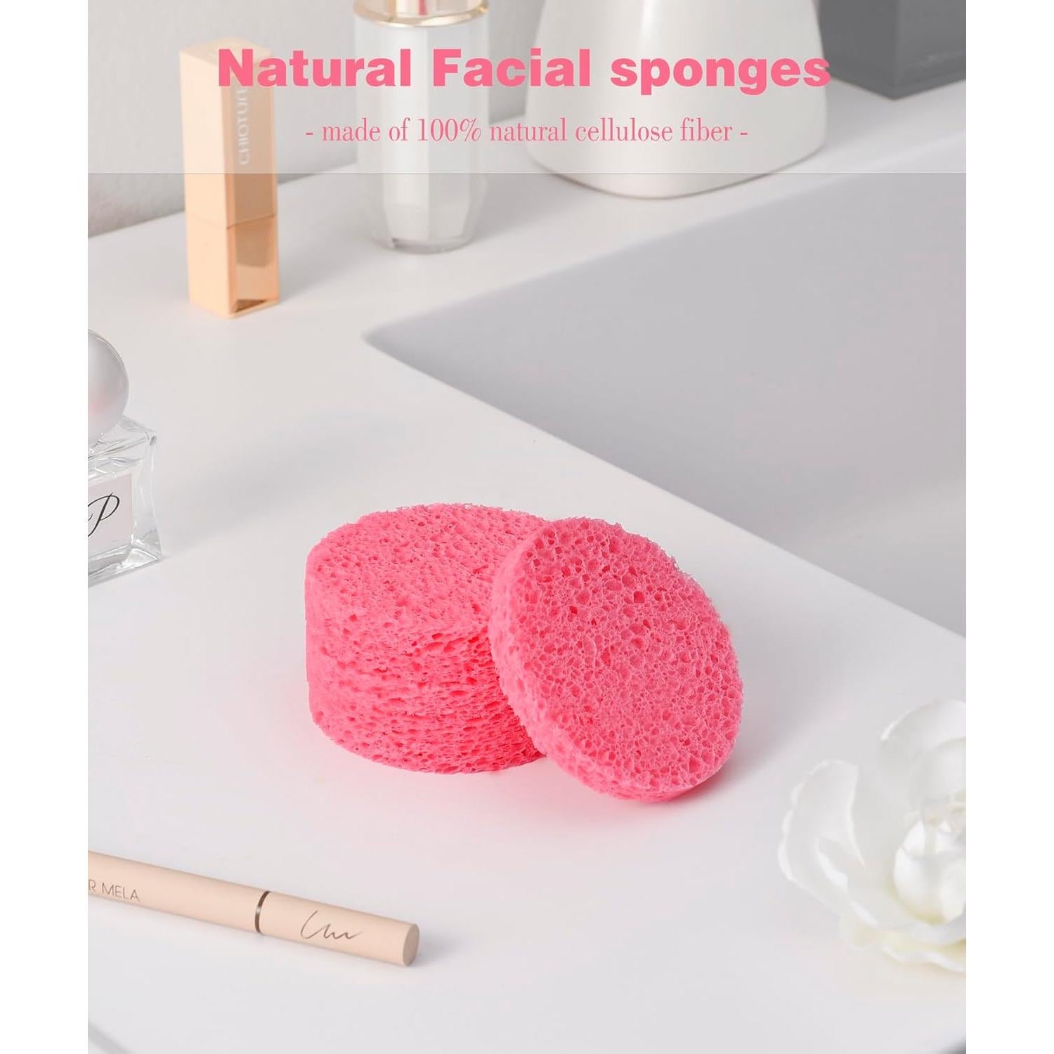 Esponjas Faciales Comprimidas METUUTER 50 Pcs 100% Celulosa Natural