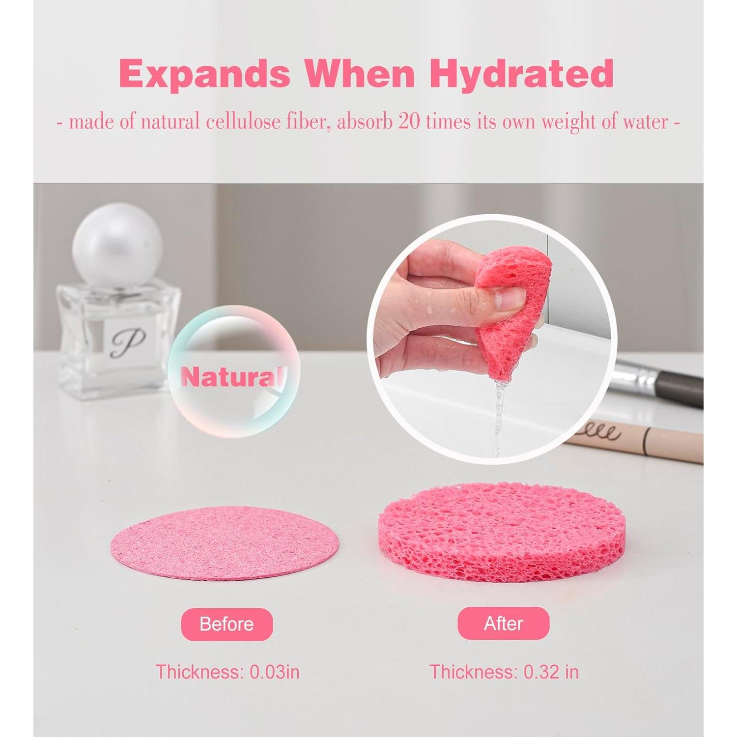 Esponjas Faciales Comprimidas METUUTER 50 Pcs 100% Celulosa Natural