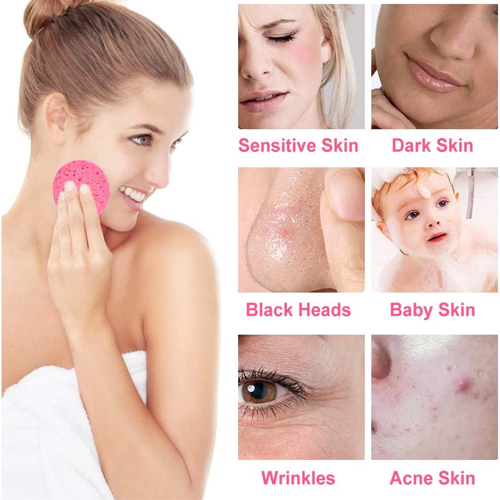 Esponjas Faciales Comprimidas METUUTER 50 Pcs 100% Celulosa Natural