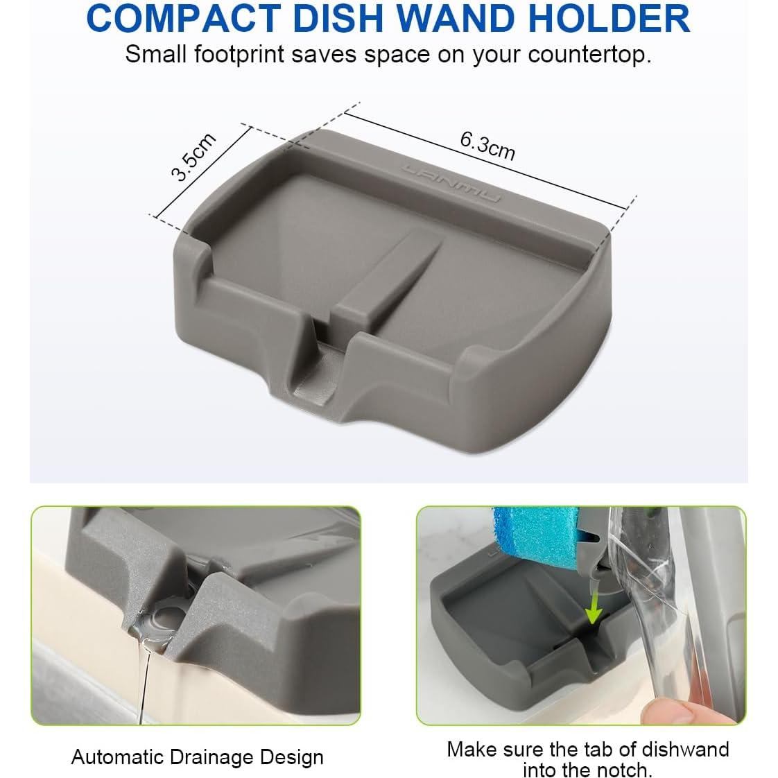Soporte para Varita de Platos LANMU con Drenaje Automático - Gris