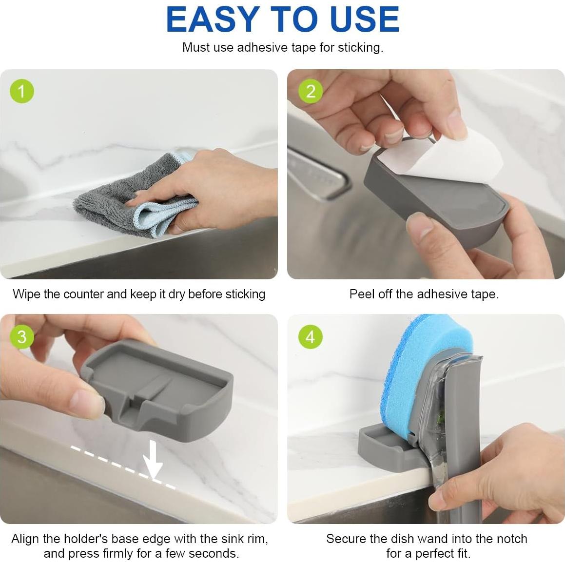 Soporte para Varita de Platos LANMU con Drenaje Automático - Gris