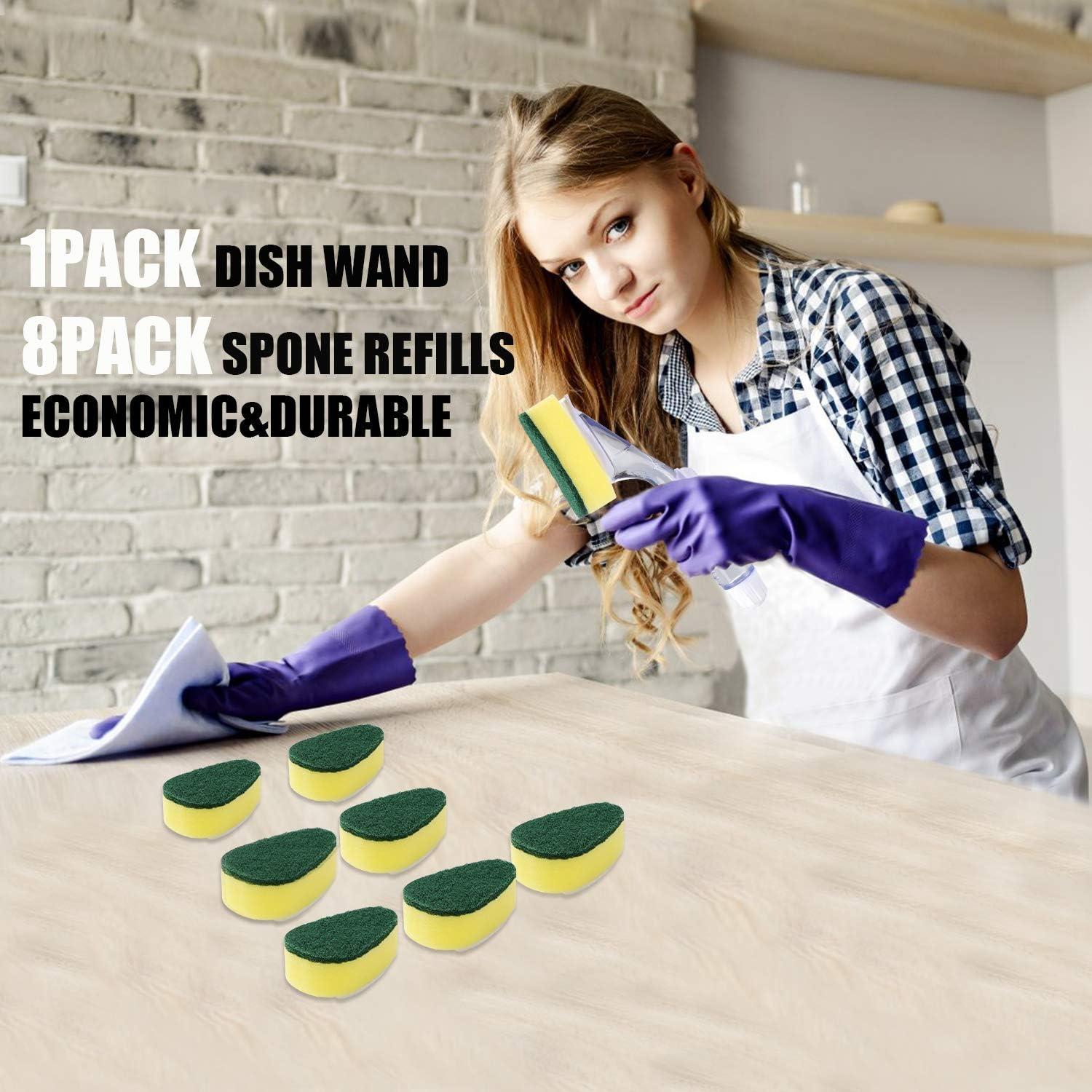 Varita para Platos DYMOLL con 7 Esponjas Repuesto Duraderas