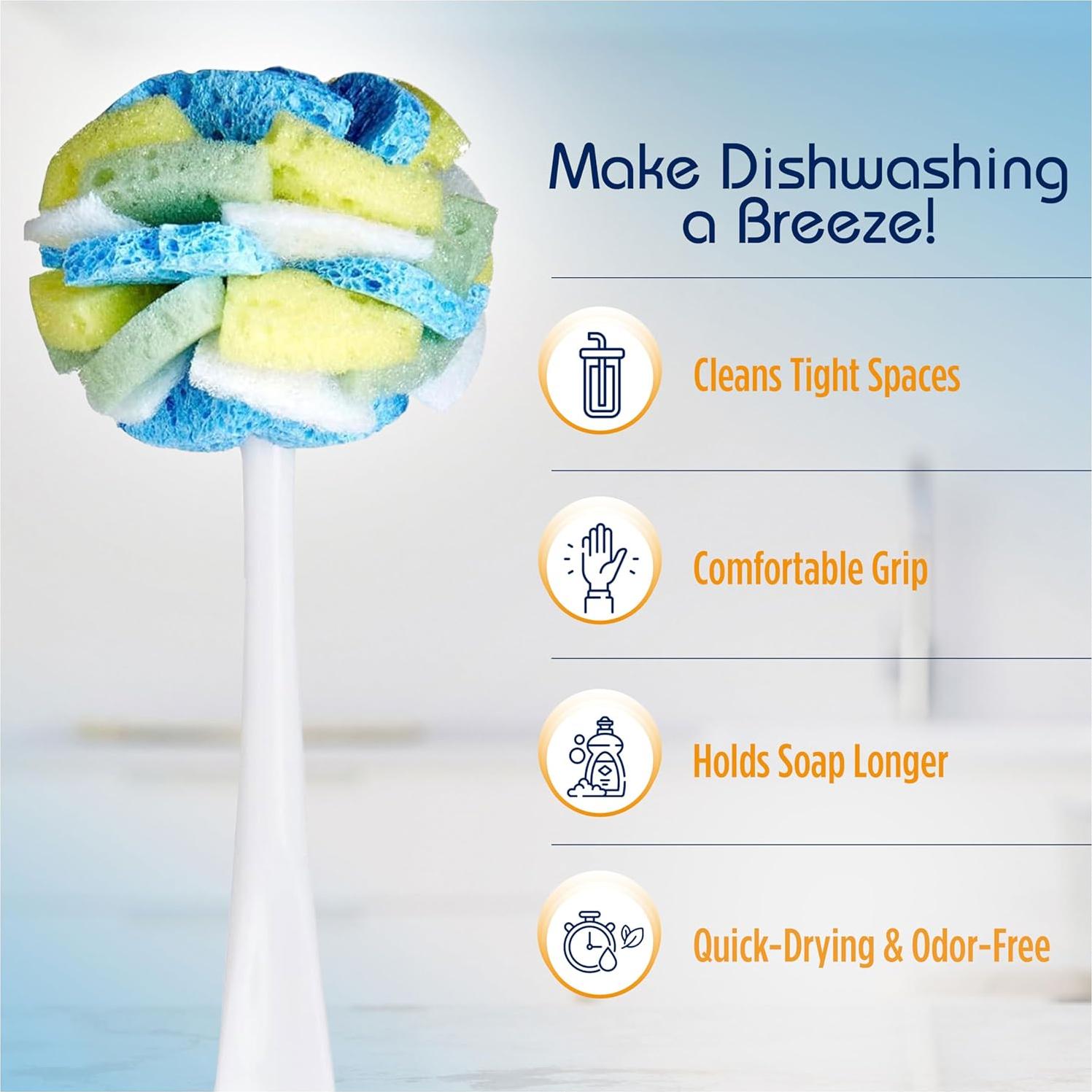 Esponja de Limpieza Multicolor Compac Home Dish Wand Plus 6 Unidades