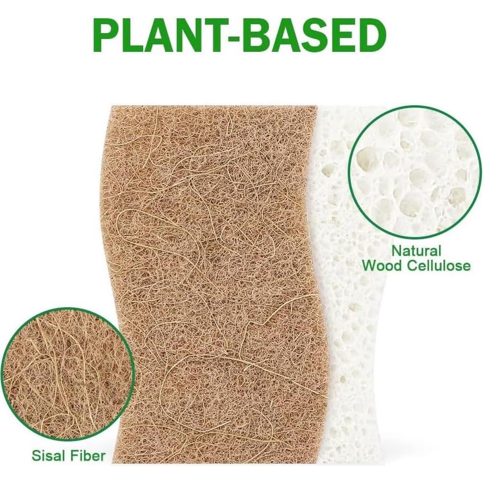 Esponjas de Limpieza AIDEA 24 Unidades Sin Rayar - Celulosa Natural