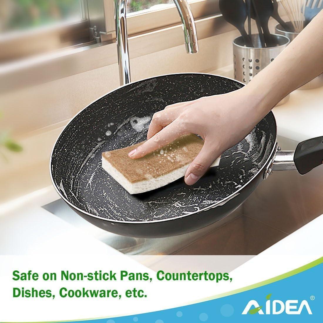 Esponjas de Limpieza AIDEA 24 Unidades Sin Rayar - Celulosa Natural