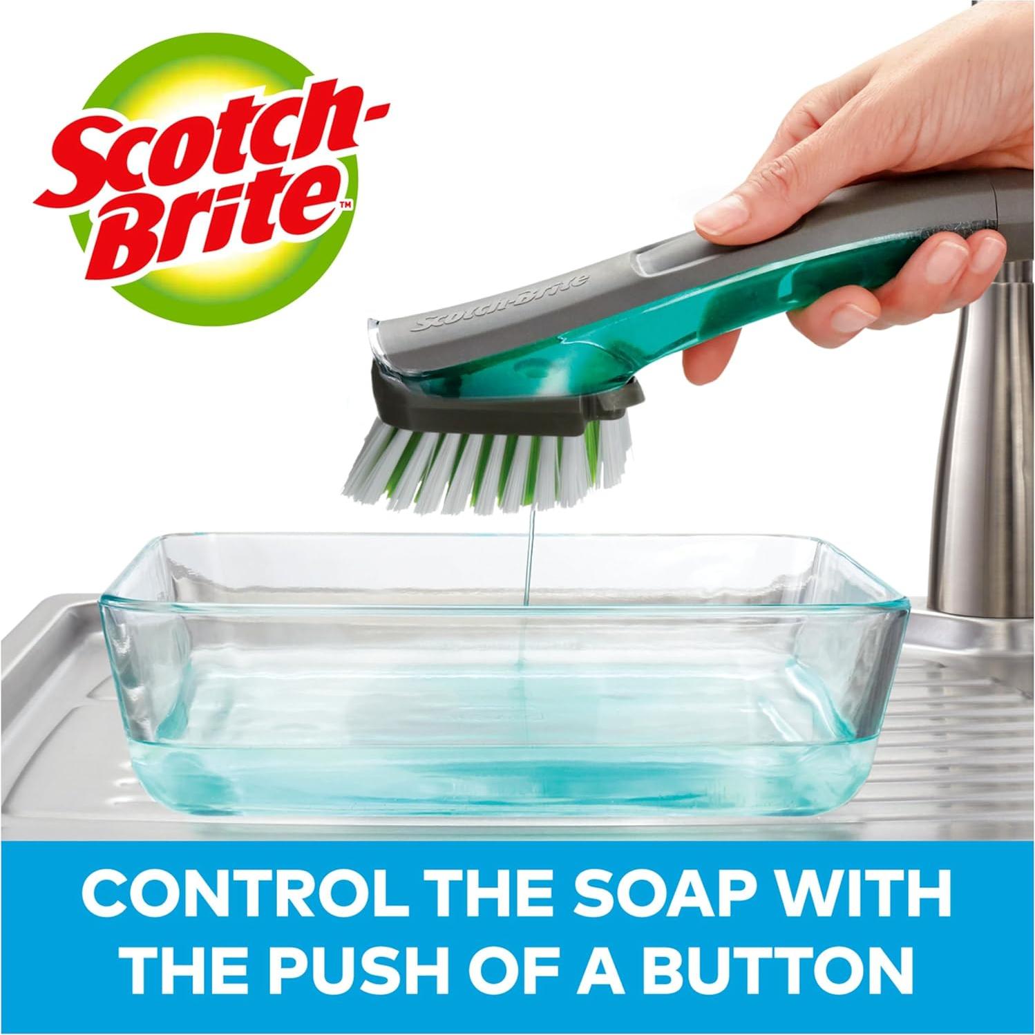 Cepillo de Platos Scotch-Brite con Control de Jabón Antibacteriano