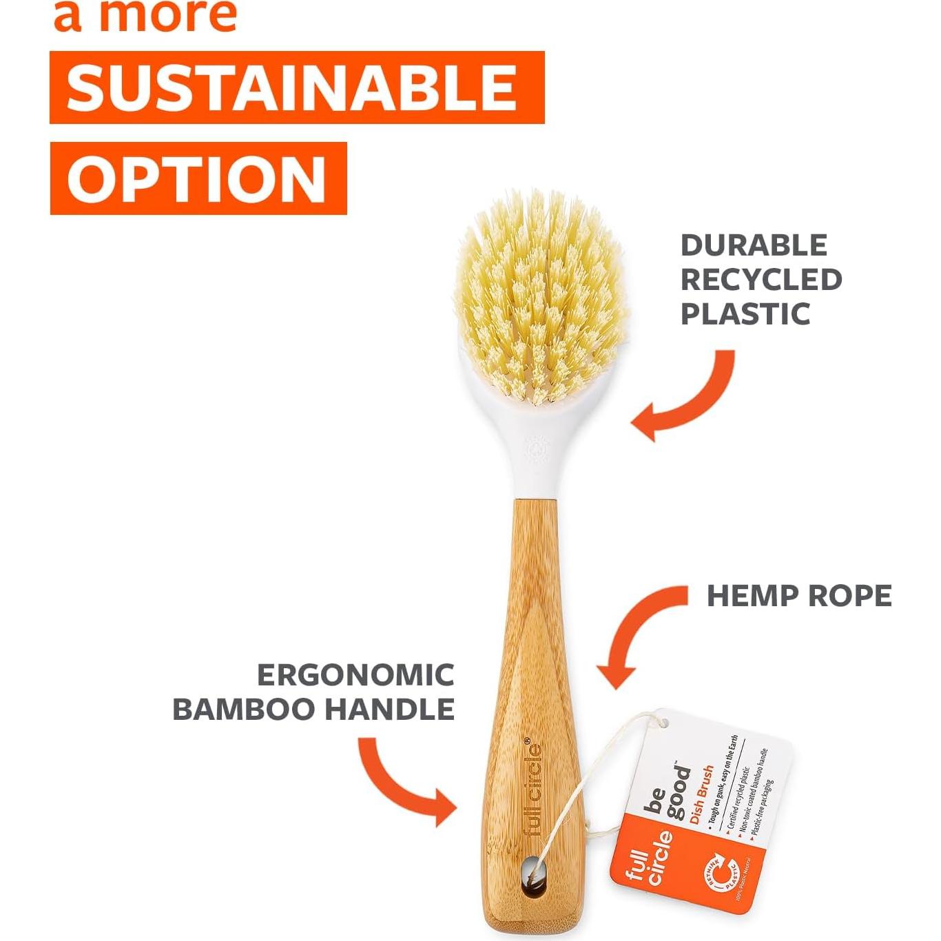 Cepillo de Platos Be Good Full Circle - Mango de Bambú Ecológico