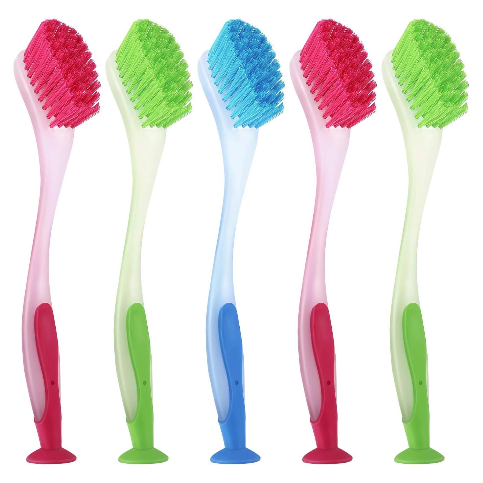 5 Cepillos de Lavado de Platos Boao con Mango Largo y Ventosa