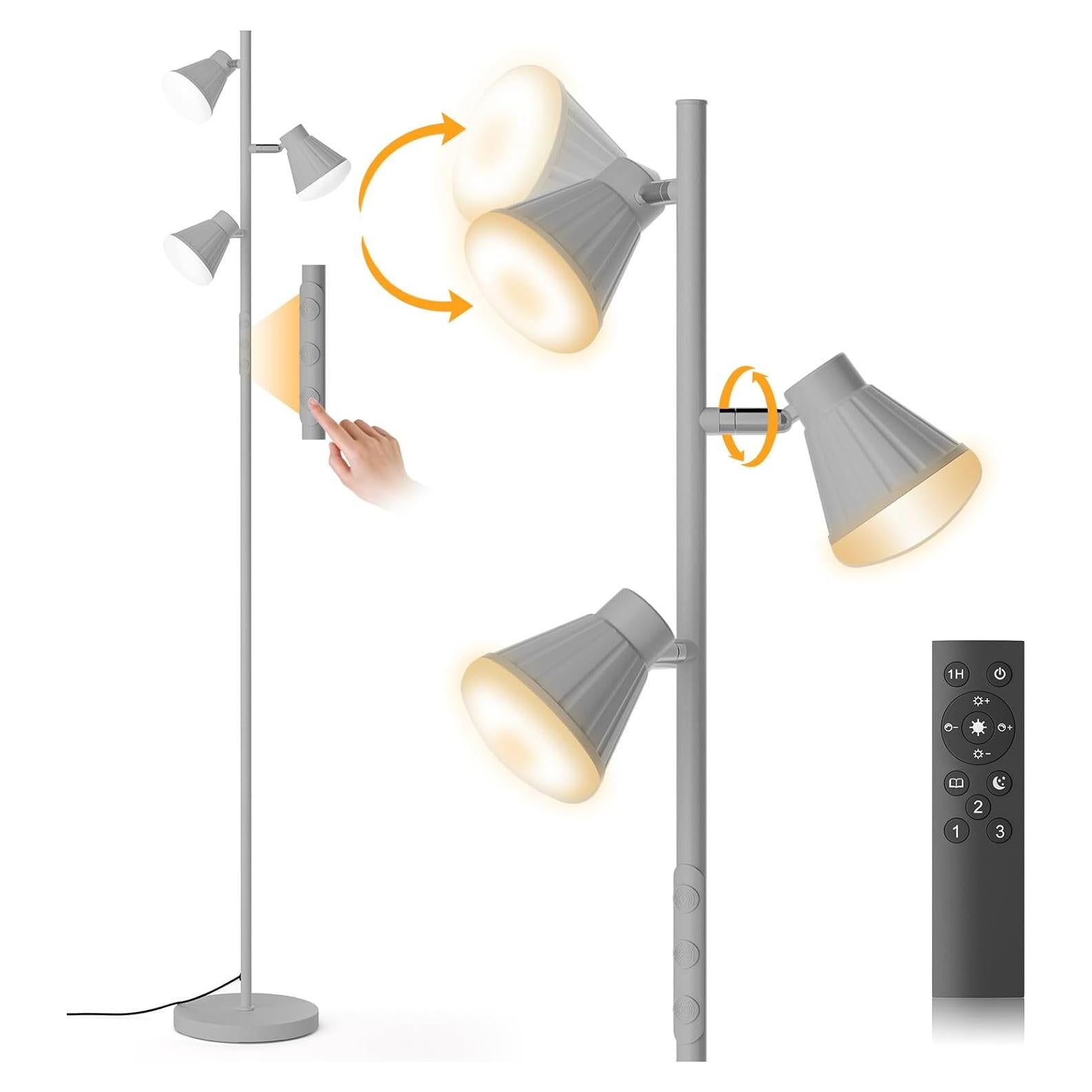 Lámpara de Pie LED SIBRILLE 36W Regulable con Control Remoto