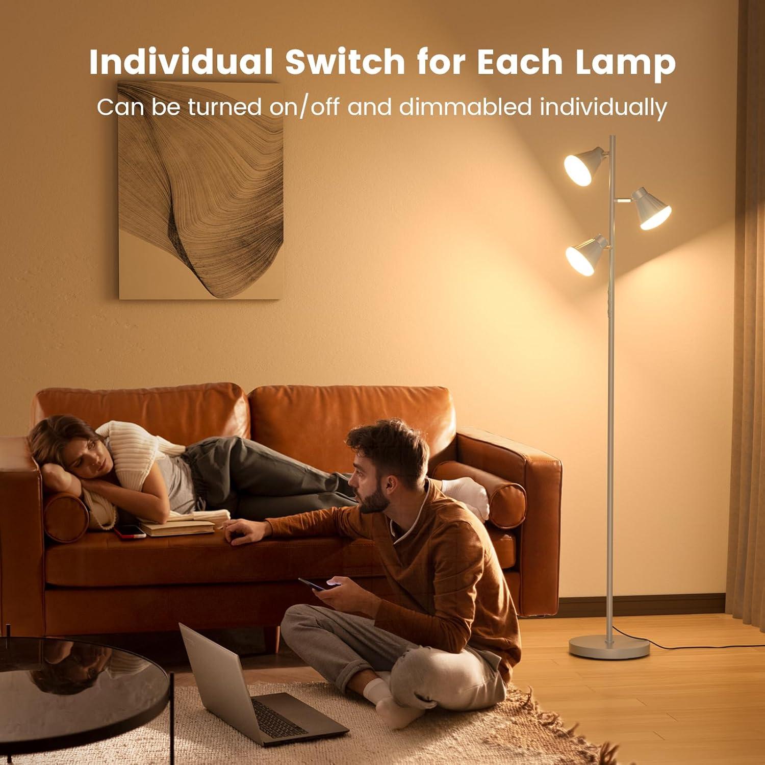 Lámpara de Pie LED SIBRILLE 36W Regulable con Control Remoto