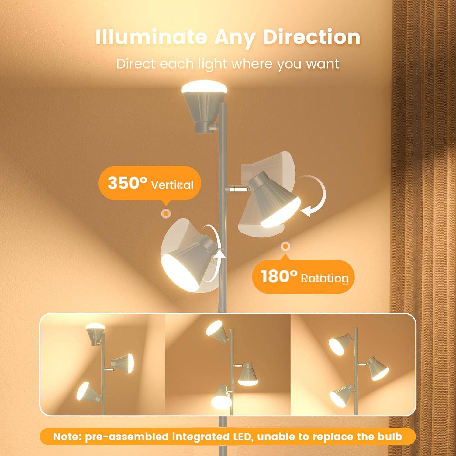 Lámpara de Pie LED SIBRILLE 36W Regulable con Control Remoto