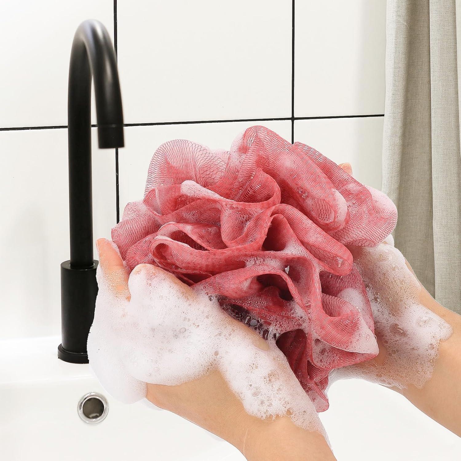 Paquete de 4 esponjas de baño Loofah Tbestmax - Exfoliantes