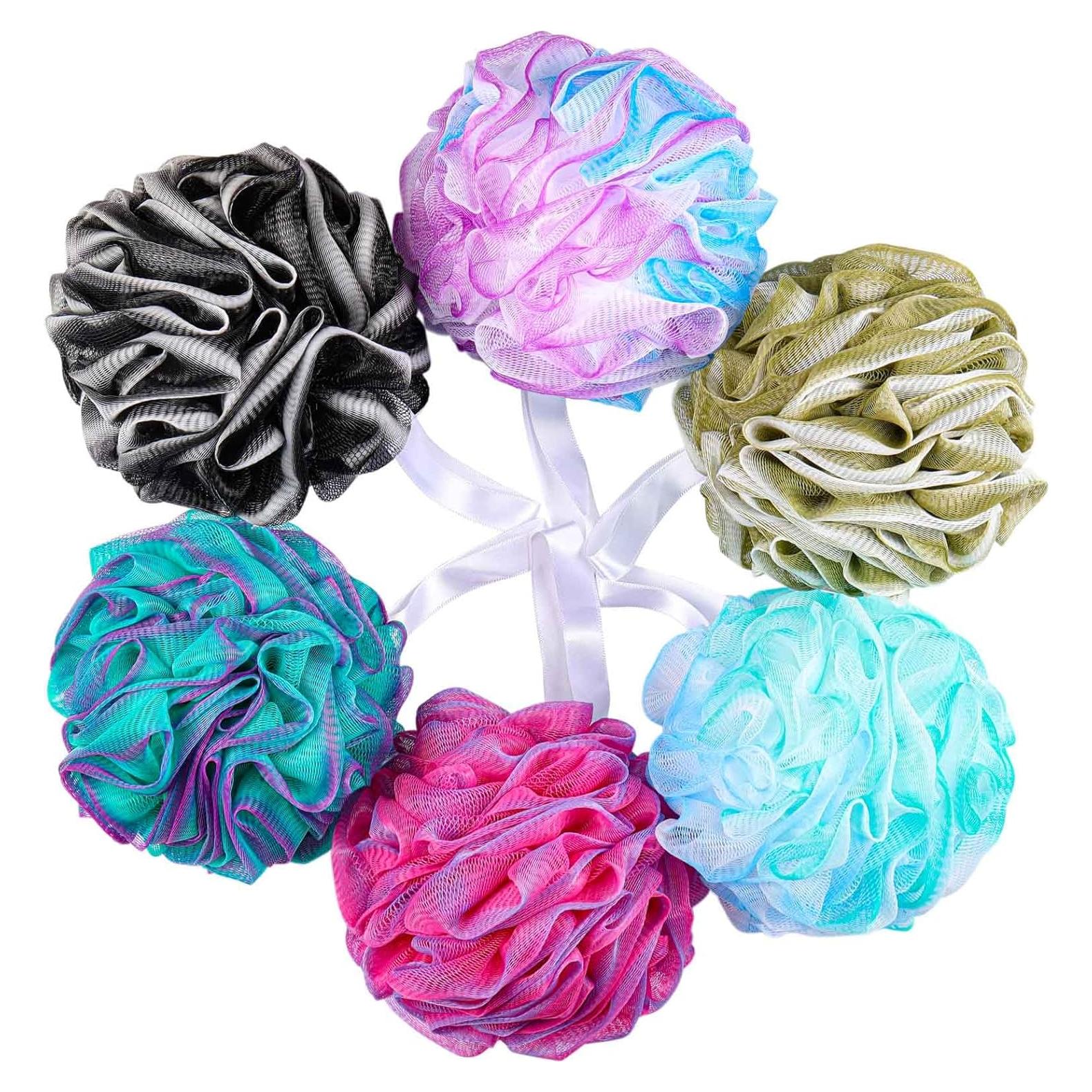 Esponjas de Ducha Exfoliantes BTYMS - Paquete de 6 Colores