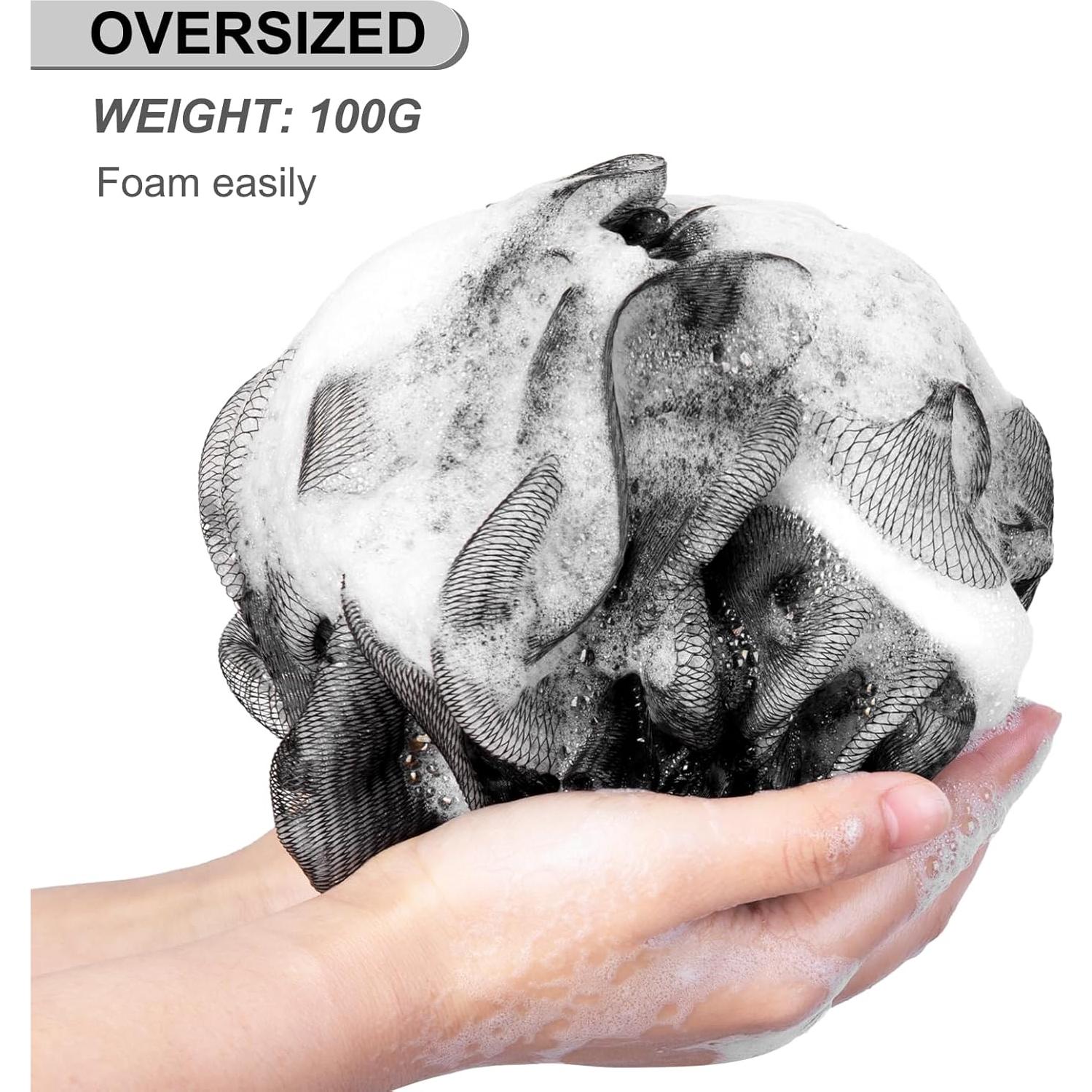 Esponja de Lufa XXL MTDLYICE 100g 4 Piezas Negra Exfoliante