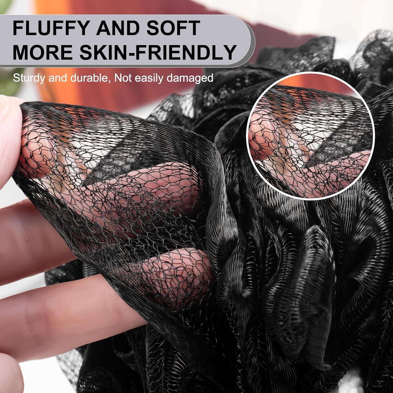 Esponja de Lufa XXL MTDLYICE 100g 4 Piezas Negra Exfoliante