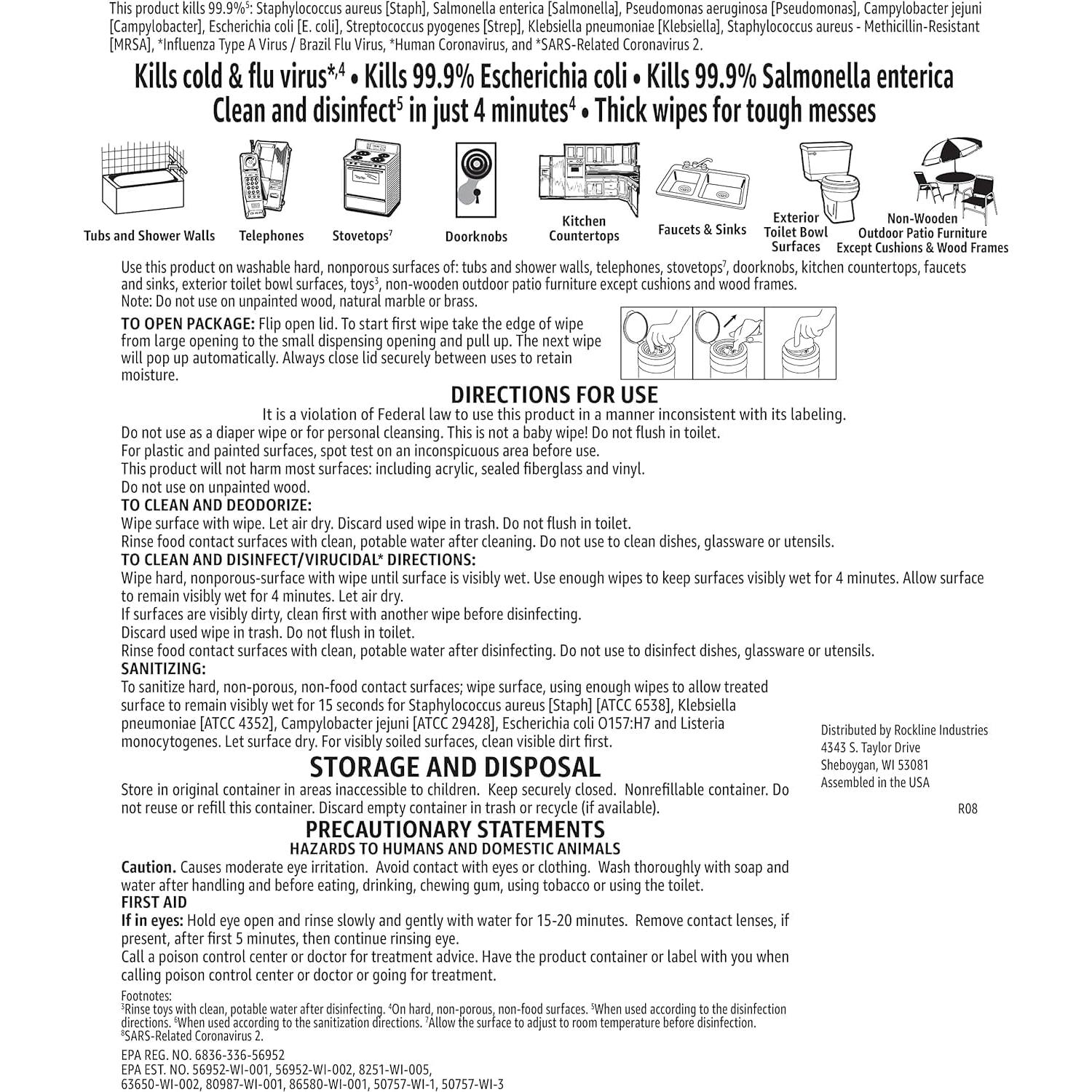 Toallitas Desinfectantes Amazon Basics, Limón y Fresco, 255 Unidades