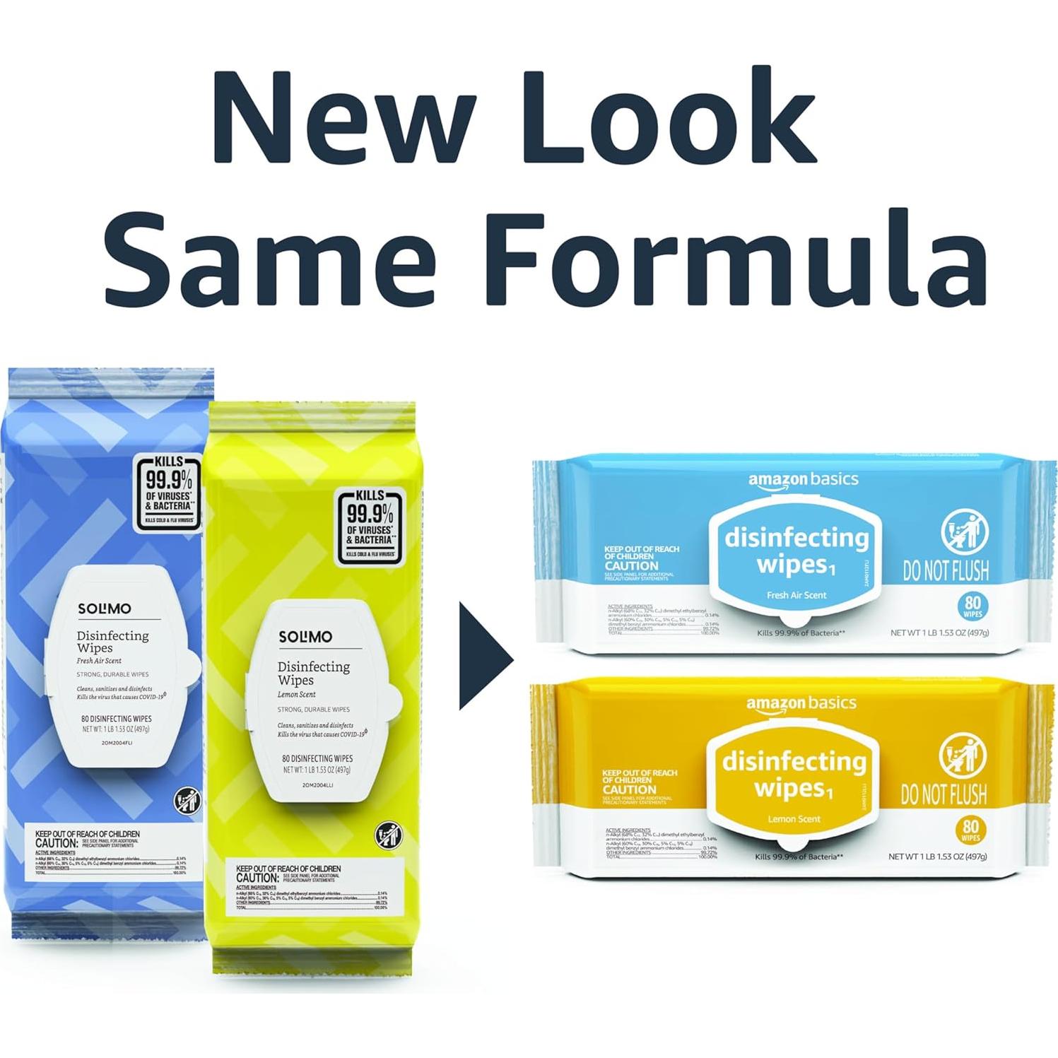 Toallitas Desinfectantes Amazon Basics 320 Unidades Aroma Limón