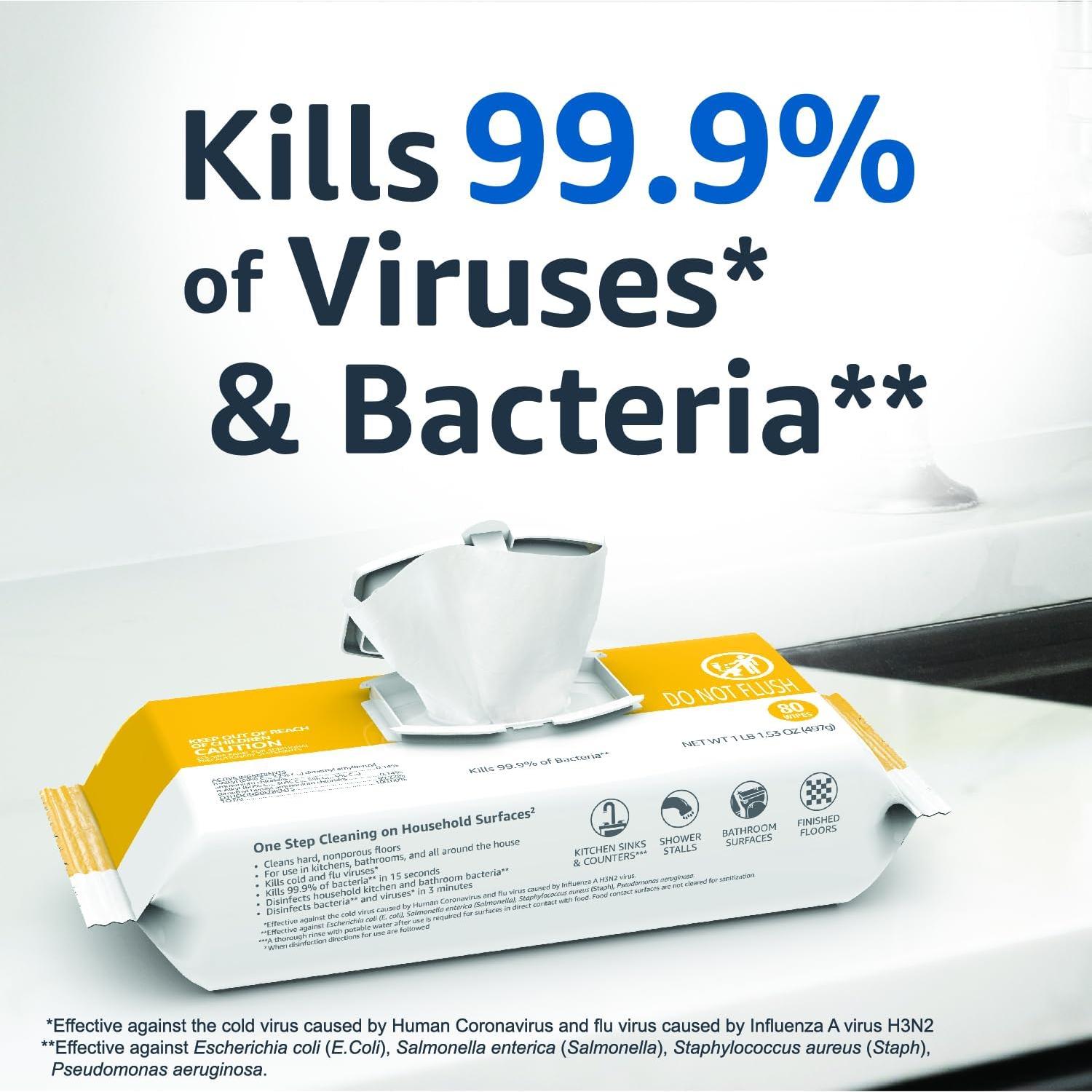 Toallitas Desinfectantes Amazon Basics 320 Unidades Aroma Limón