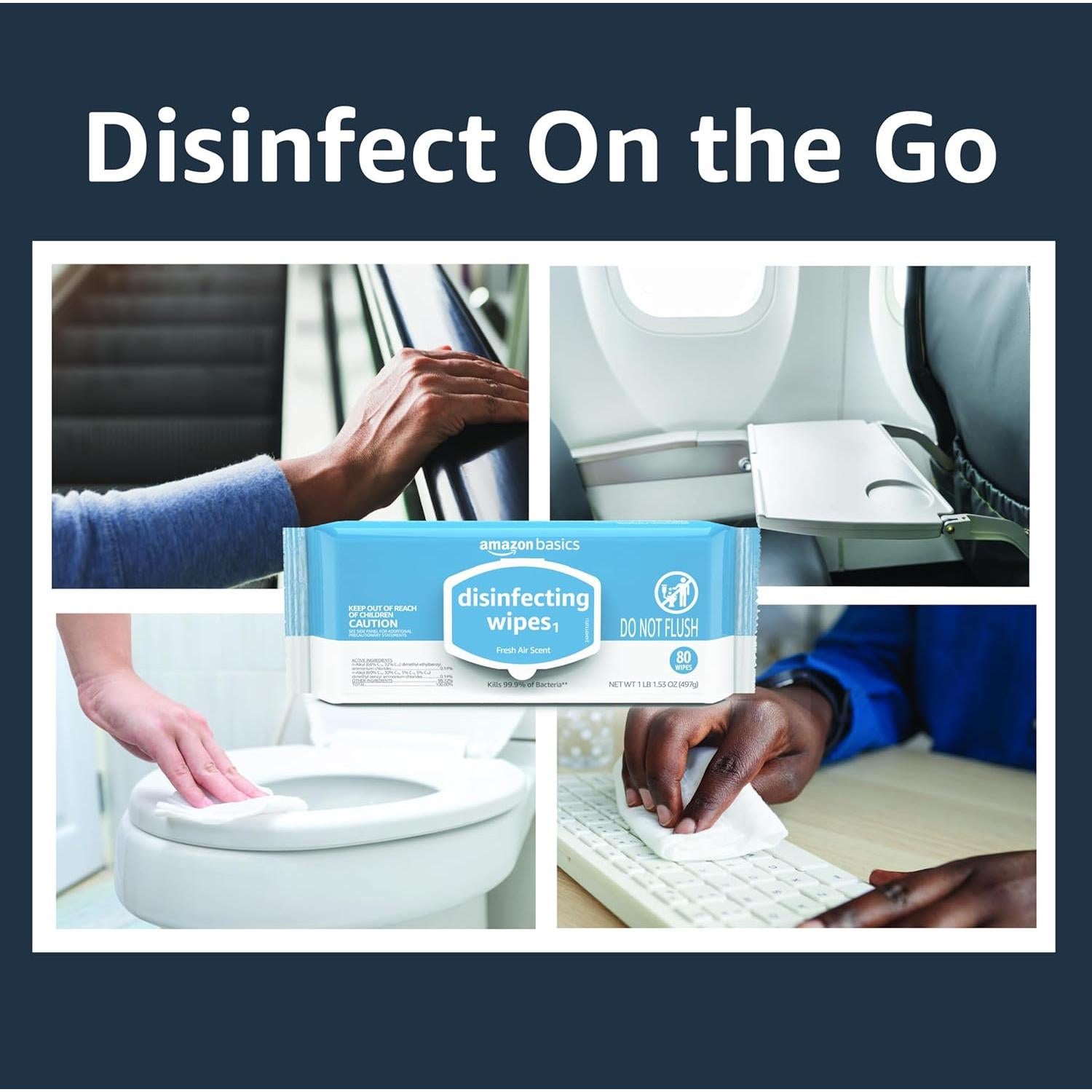 Toallitas Desinfectantes Amazon Basics 320 Unidades Aroma Limón