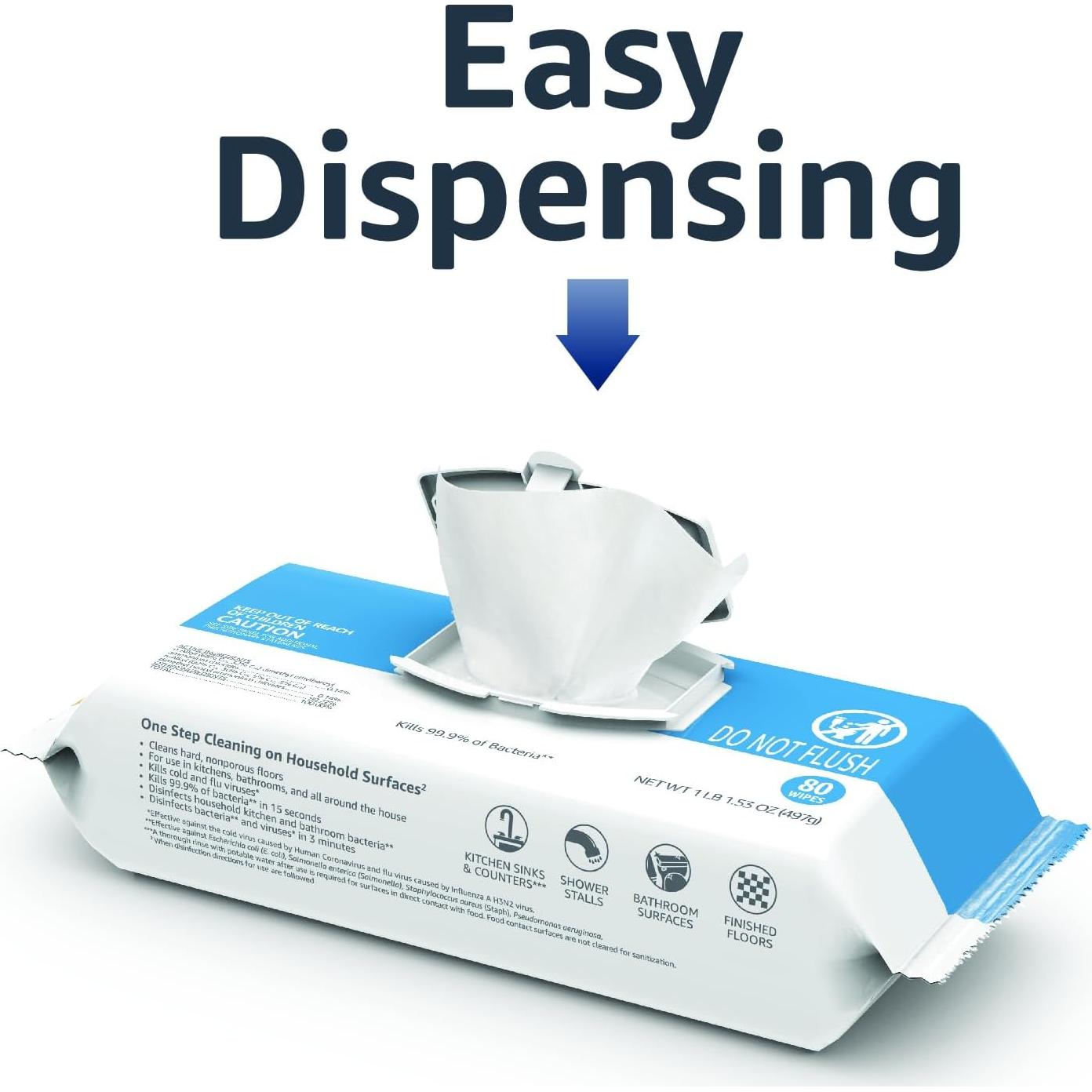 Toallitas Desinfectantes Amazon Basics 320 Unidades Aroma Limón