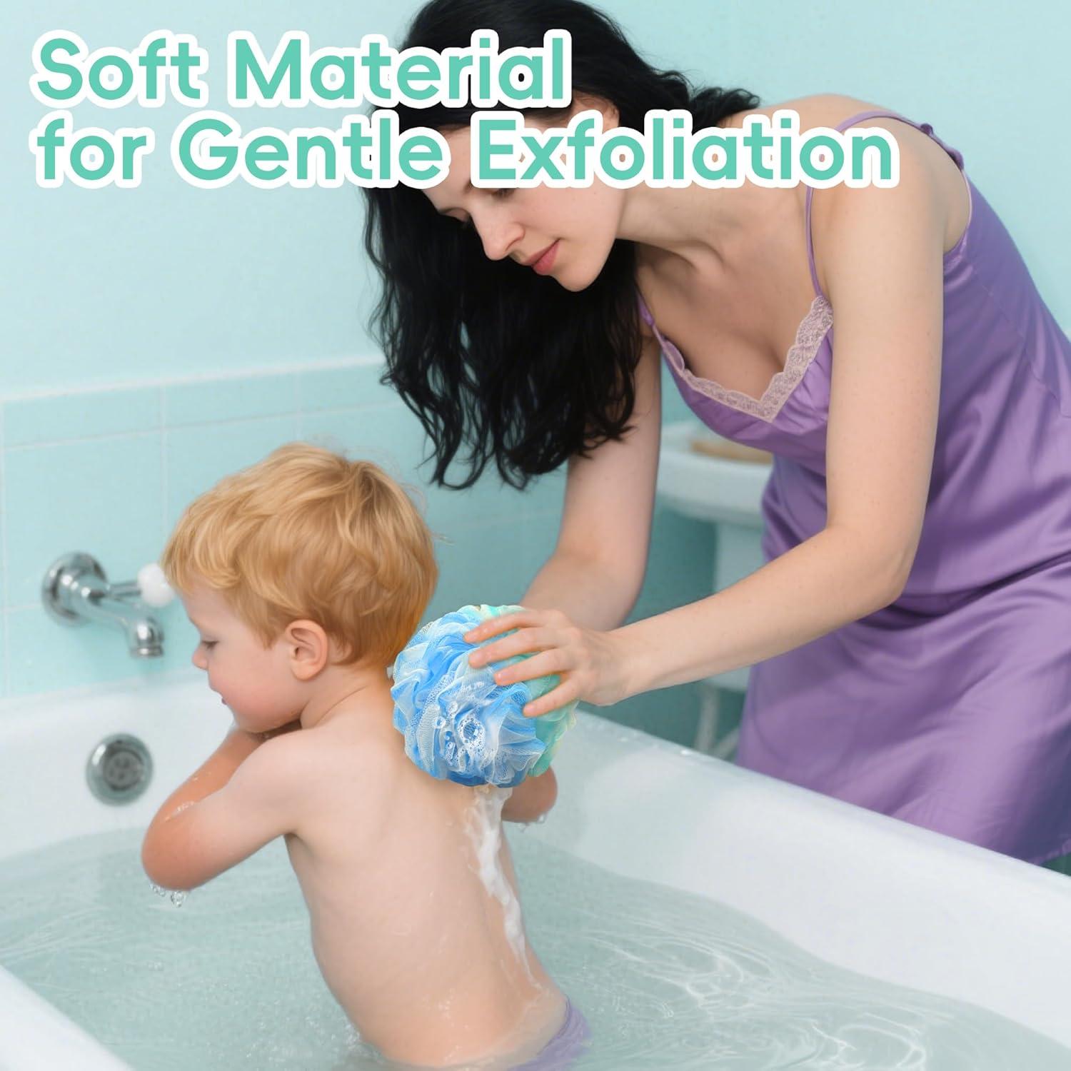 Set de 4 Esponjas de Baño Suaves LCZL XL 75g para Ducha