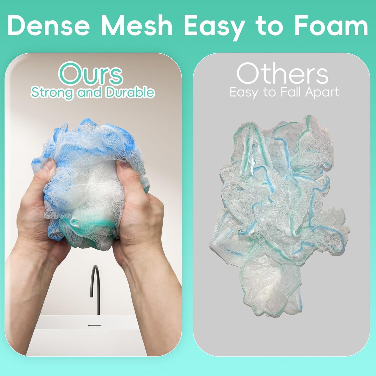 Set de 4 Esponjas de Baño Suaves LCZL XL 75g para Ducha