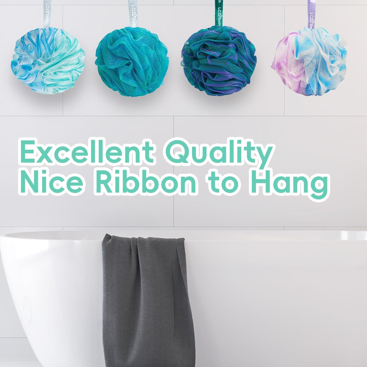 Set de 4 Esponjas de Baño Suaves LCZL XL 75g para Ducha