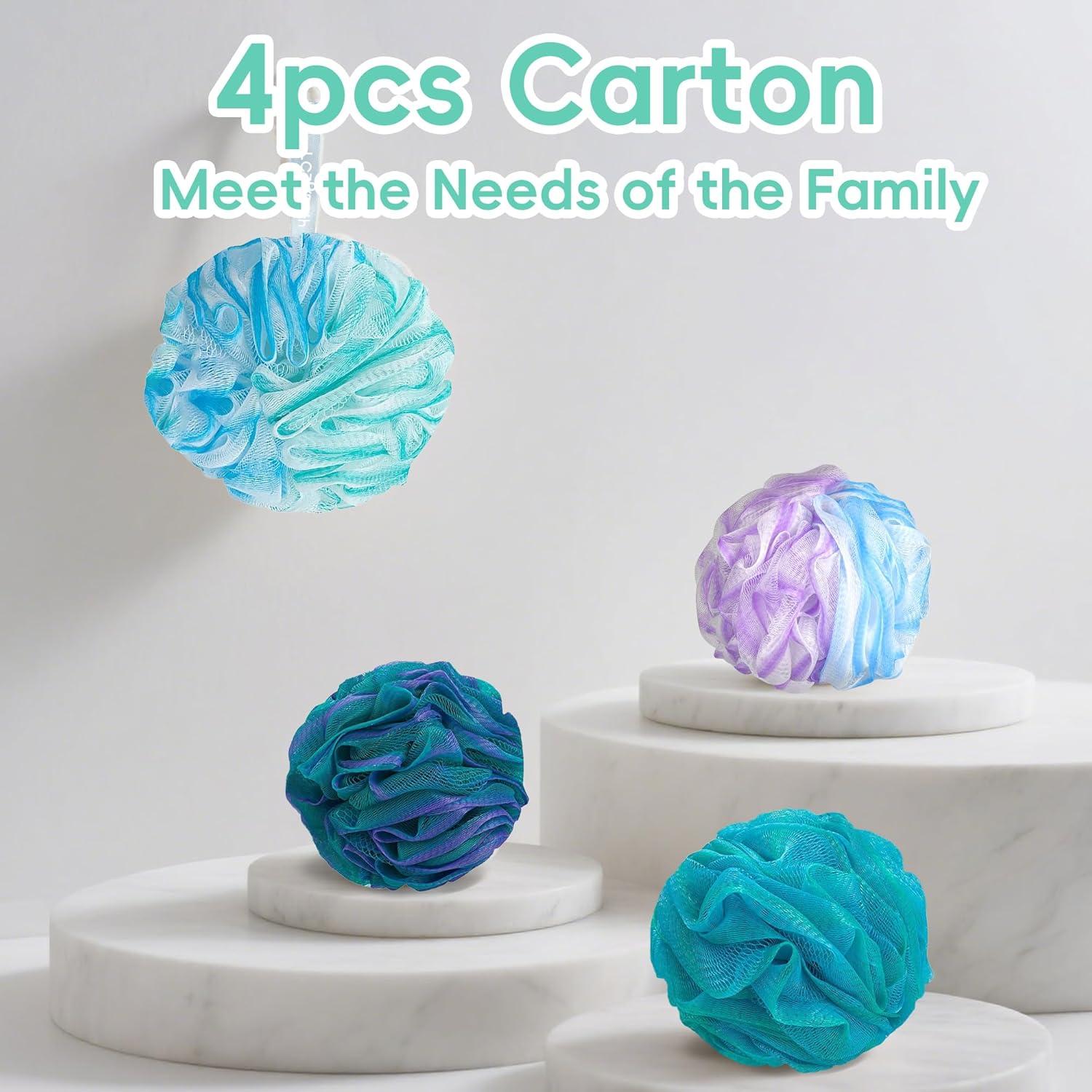 Set de 4 Esponjas de Baño Suaves LCZL XL 75g para Ducha