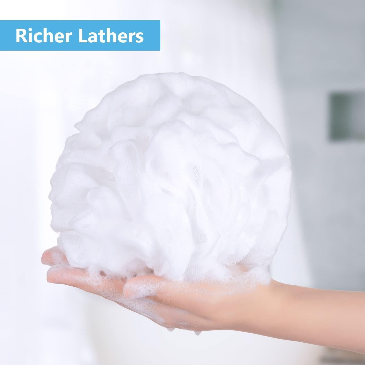 Esponja de Baño Lufa Grande VANZAVANZU Set de 4 Blancas 80g