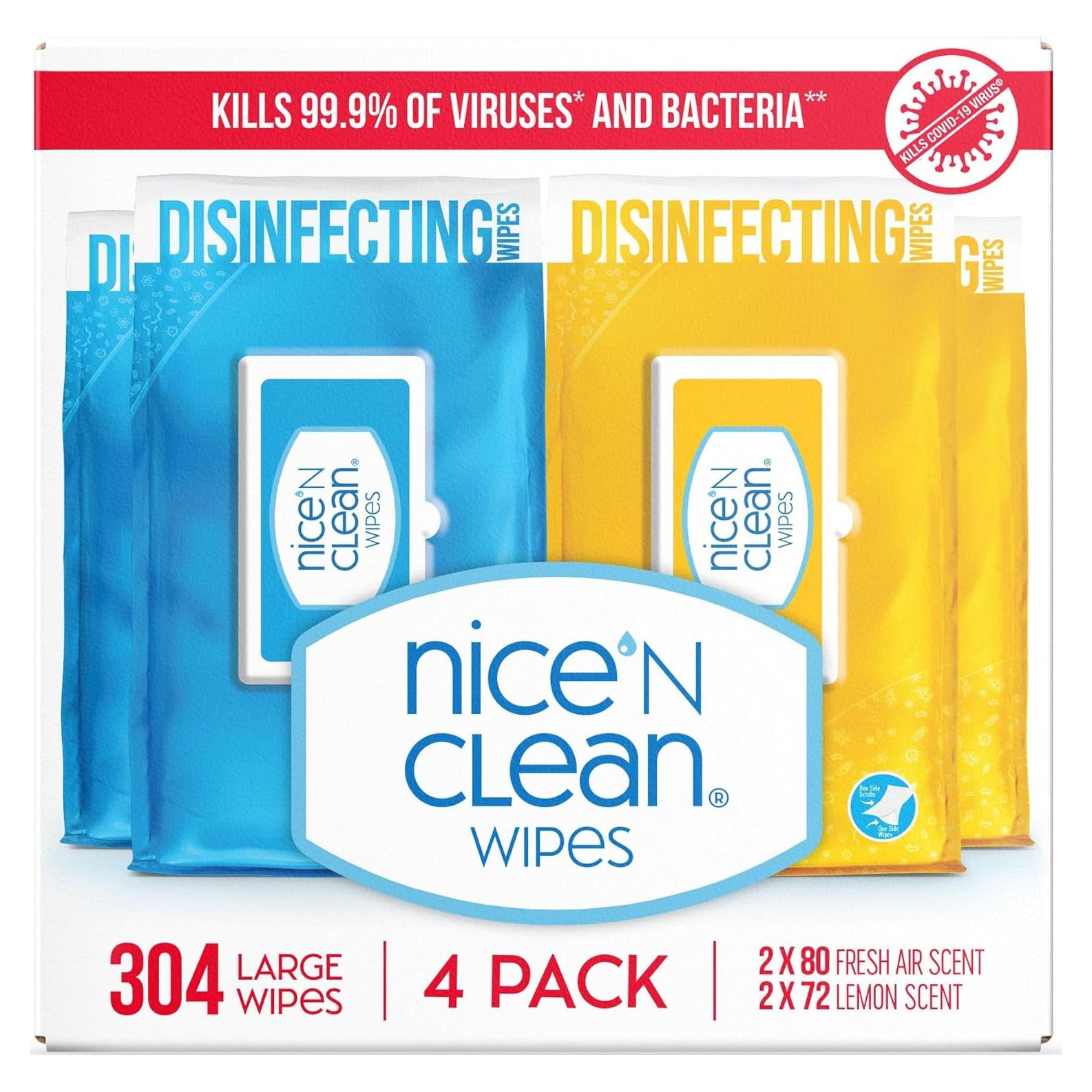 Toallitas Desinfectantes Nice 'N Clean 304 Unidades - Aroma Limón