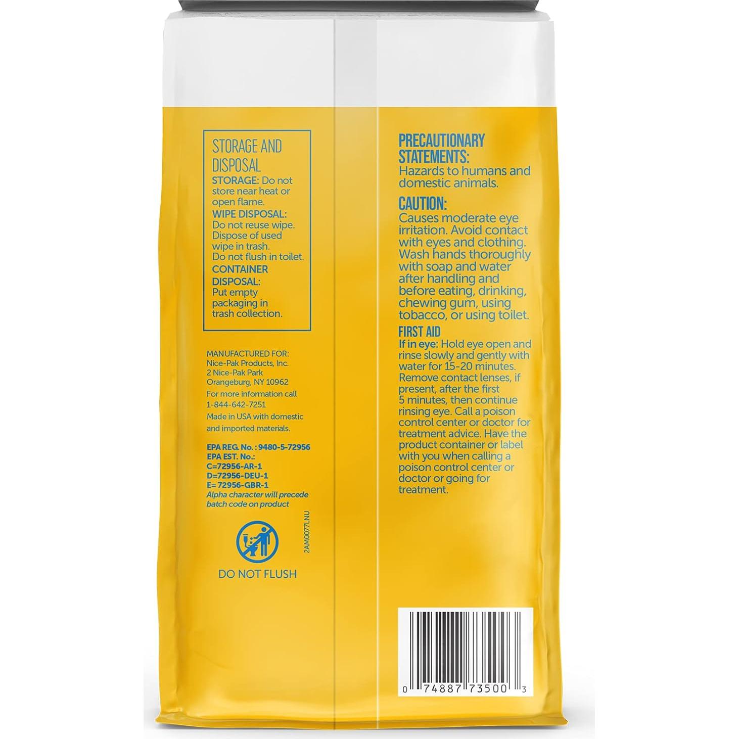 Toallitas Desinfectantes Nice 'N Clean 304 Unidades - Aroma Limón