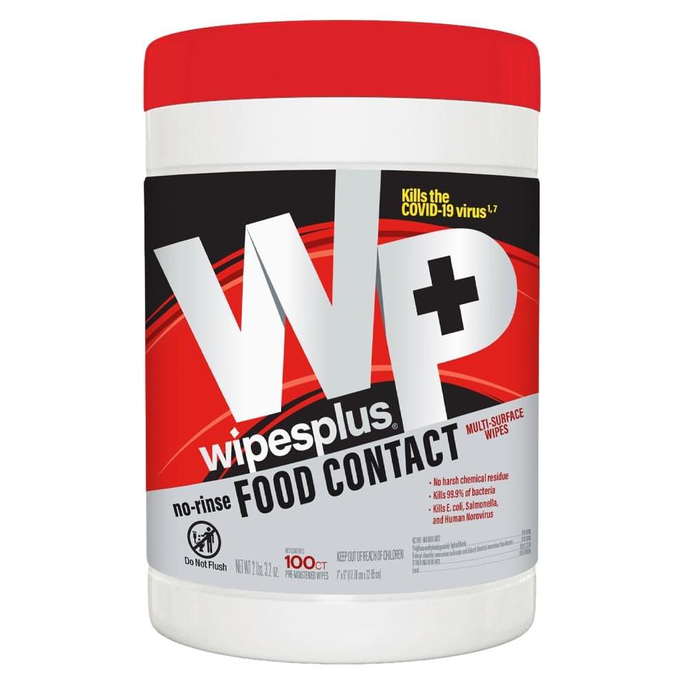 Toallitas Sin Enjuague WipesPlus 100 Unidades Multi-Superficie